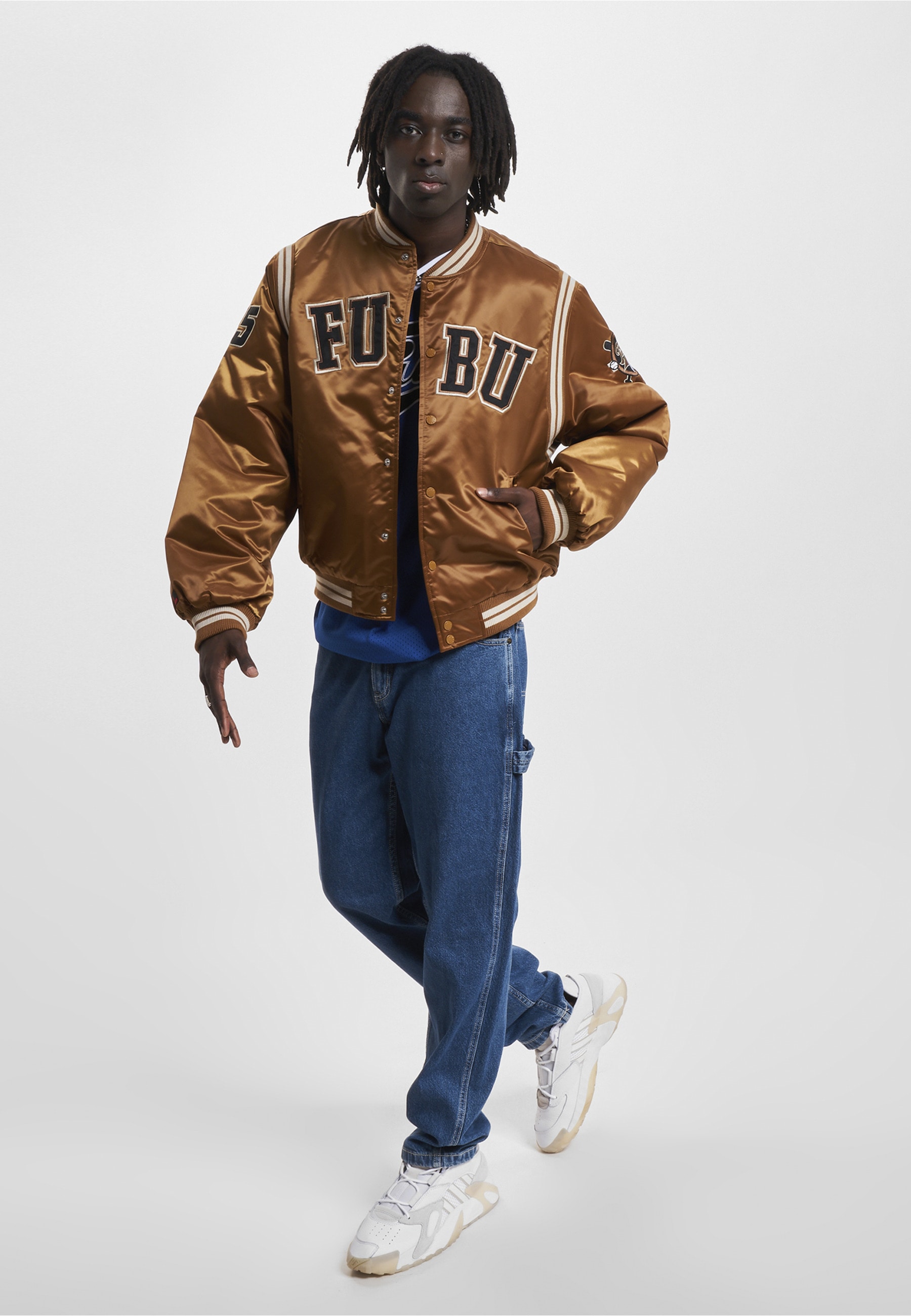 Fubu Bomberjacke »Fubu Herren FM233-001-1 FUBU College Satin Varsity Jacket« 1 Stk. tlg. ohne Kapuze