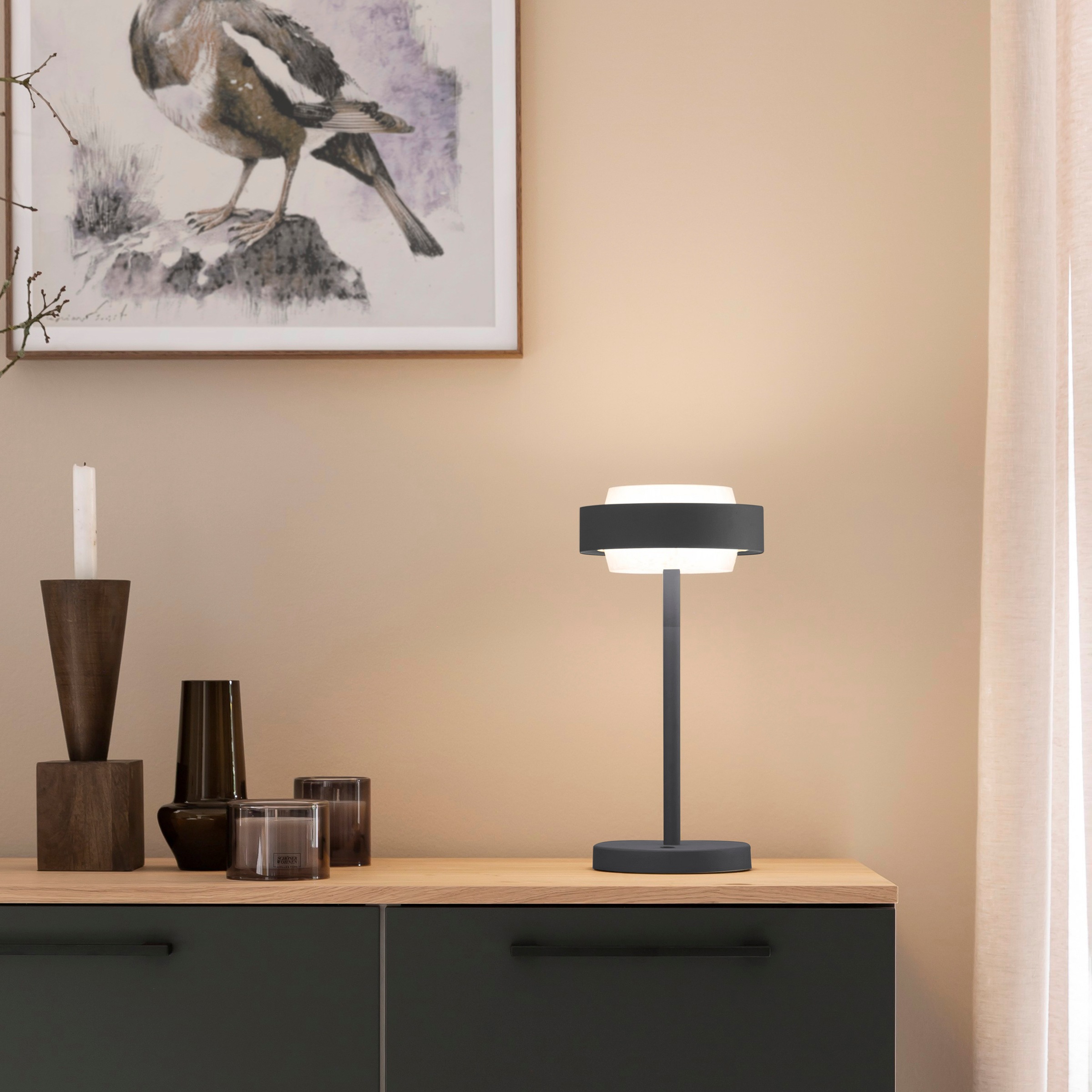 SCHÖNER WOHNEN-Kollektion LED Tischleuchte »ELMO« LED-Board 1 Stk. Warmweiß SCHÖNER WOHNEN Kollektion, Touchdimmer, Memoryfunktion