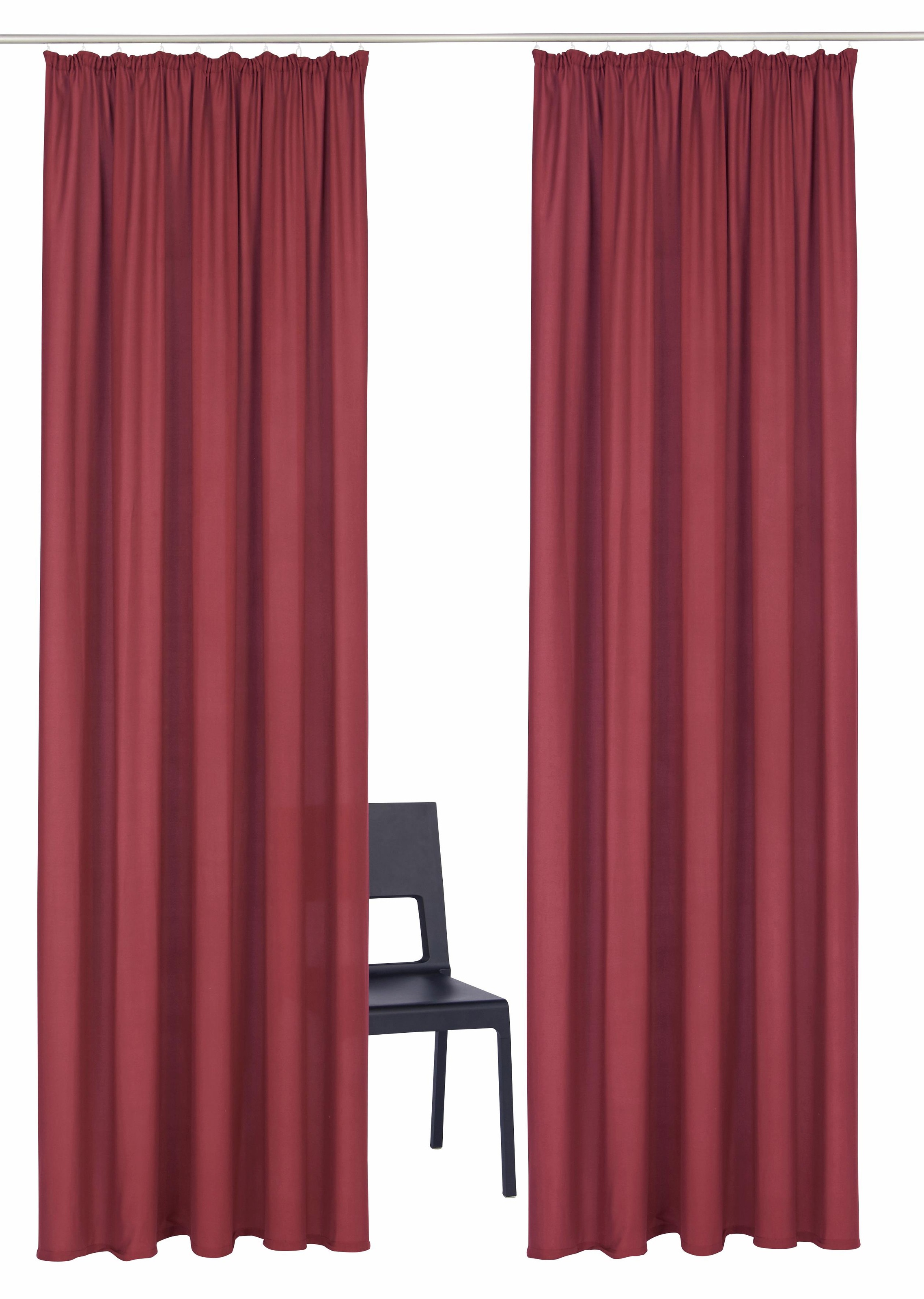 OTTO home Vorhang "Parry mit Kräuselband, 2er Set, blickdicht, Topseller" Kräuselband 2 Stk. tlg. 2-er Set, blickdicht, monochrom, basic, einfarbig, Bestseller