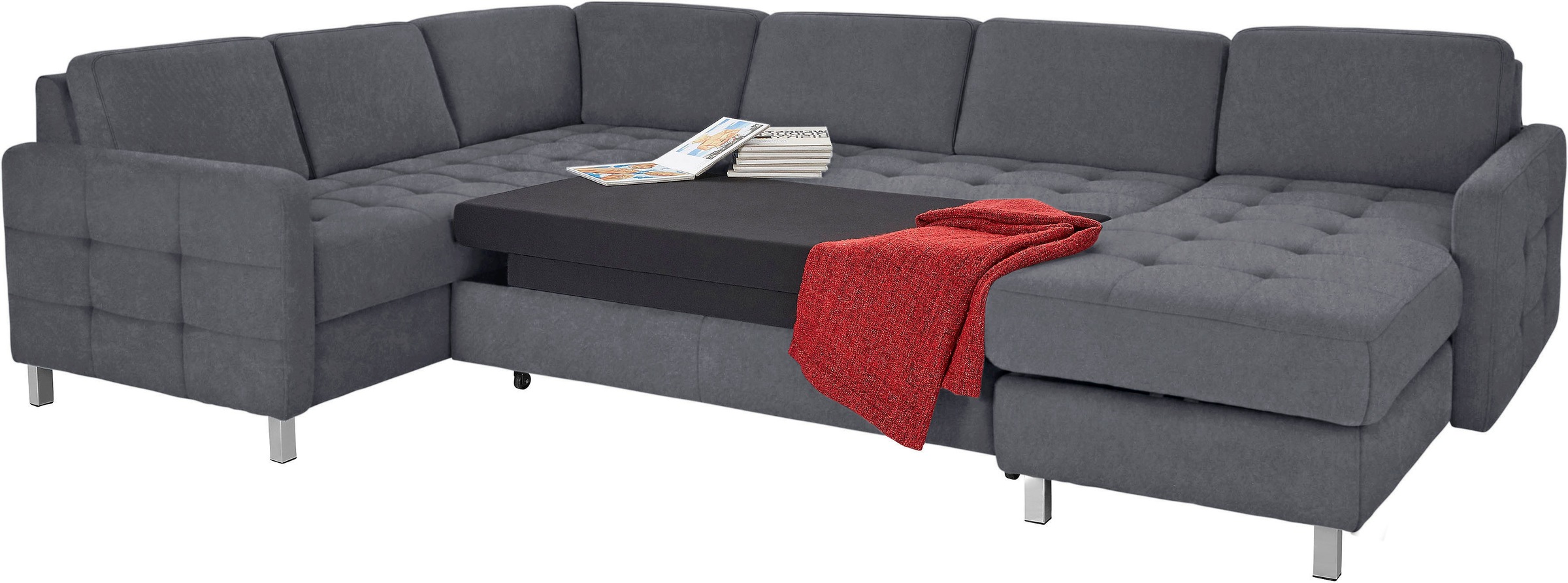 sit&more Wohnlandschaft »Pablo U-Form«, wahlweise mit Bettfunktion und Bettkasten