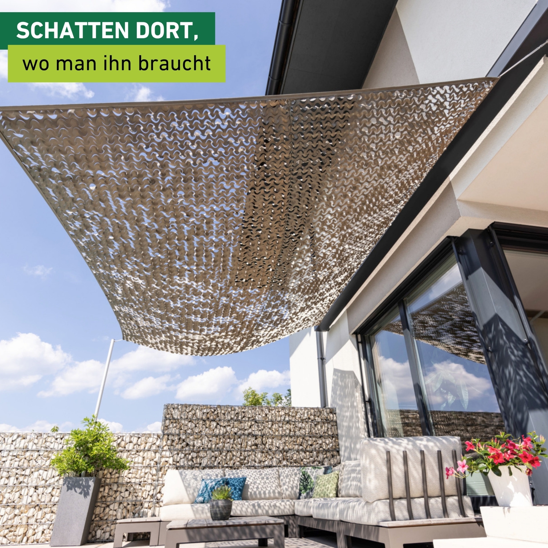 Windhager Sonnensegel »Beschattungsnetz COTE D´AZUR, Schattenspender mit UV Schutz« Sonnenschutz 3 x 4 m, erhältlich in beige/taupe oder weiß/grau