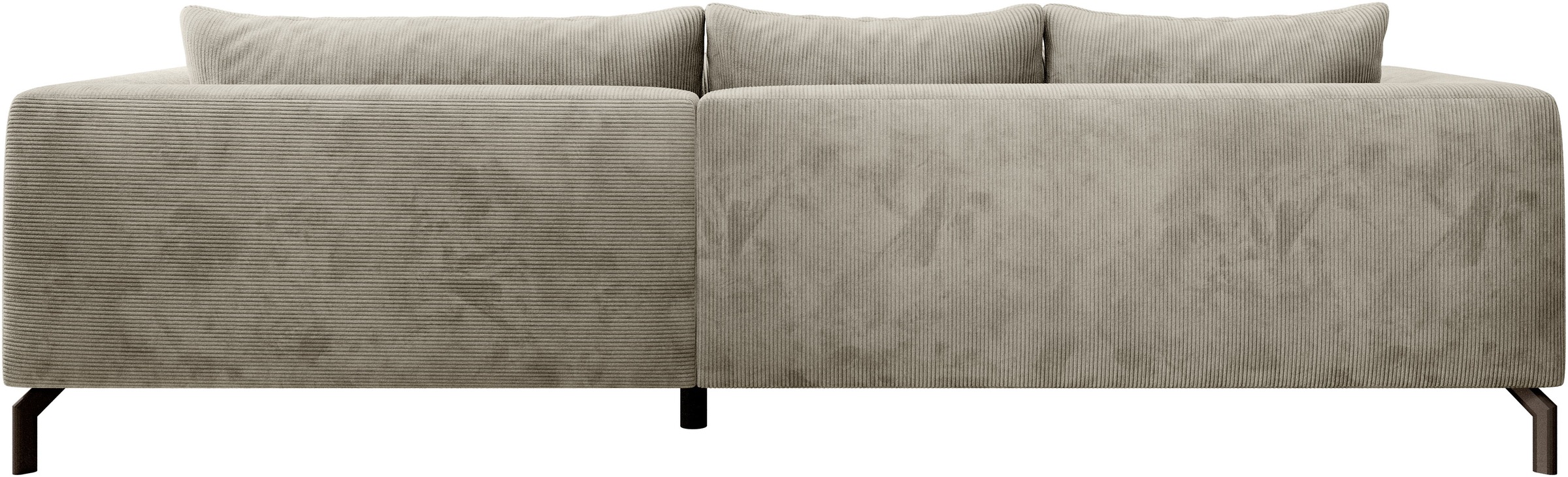 Ecksofa HOME AFFAIRE "Cross, mit softem Sitz, L-Form, wendbare Zierkissen, Breite 284 cm", beige (cannoli cream), B:284cm H:82cm T:172cm, 88% PES; 12% Nylon, Sofas, Ecksofa, Couch mit vielen Kissen, stylische Kreuznaht, elegante Metallfüße 3