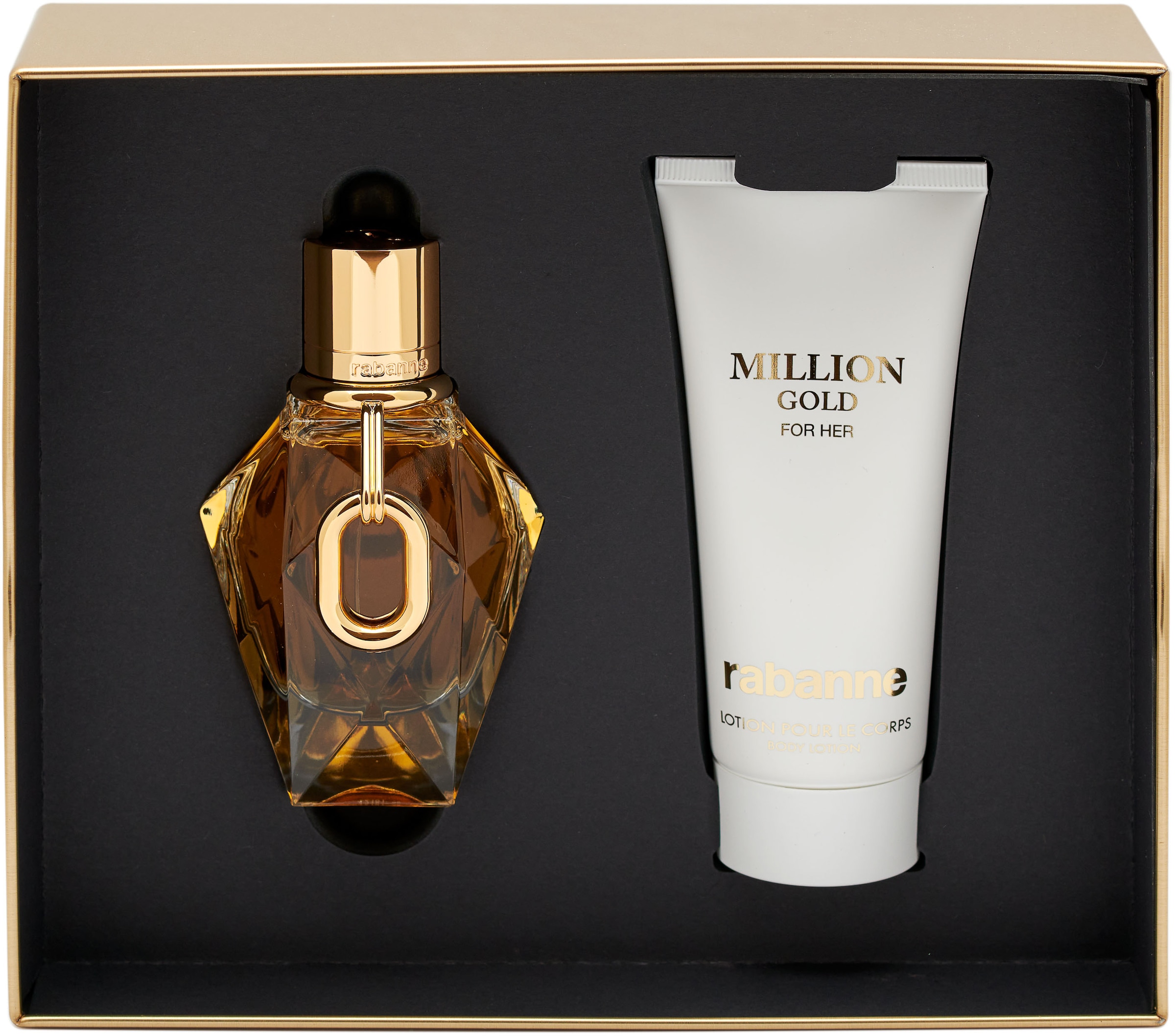 paco rabanne Eau de Parfum »Rabanne Million Gold for Her Set«, (Set, 2 tlg., 2er-Pack), mit holziger Note