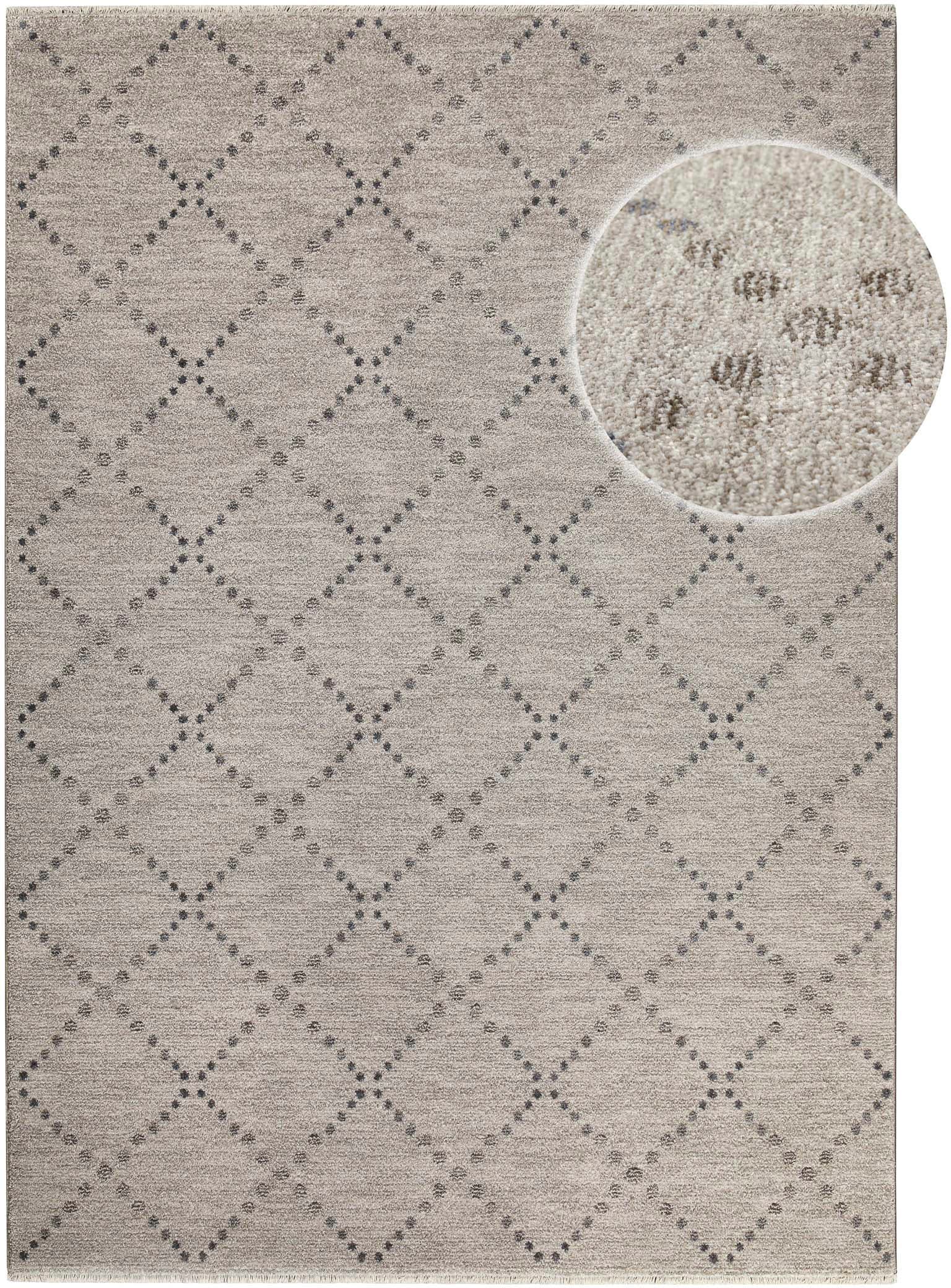 OTTO home Teppich "Thoren" rechteckig 12 mm Höhe weicher Kurzflor, Rautenmu günstig online kaufen