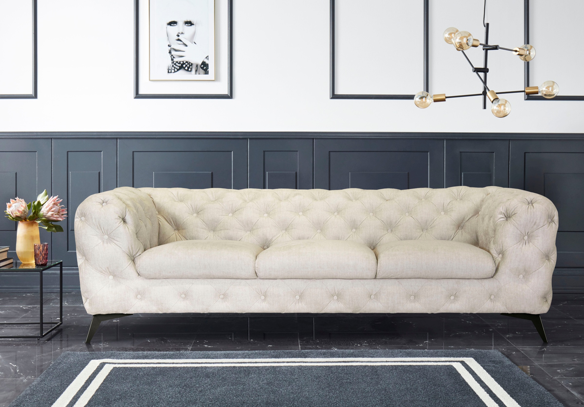 Home affaire Chesterfield-Sofa "Glynis" aufwändige Knopfheftung, moderne Ch günstig online kaufen