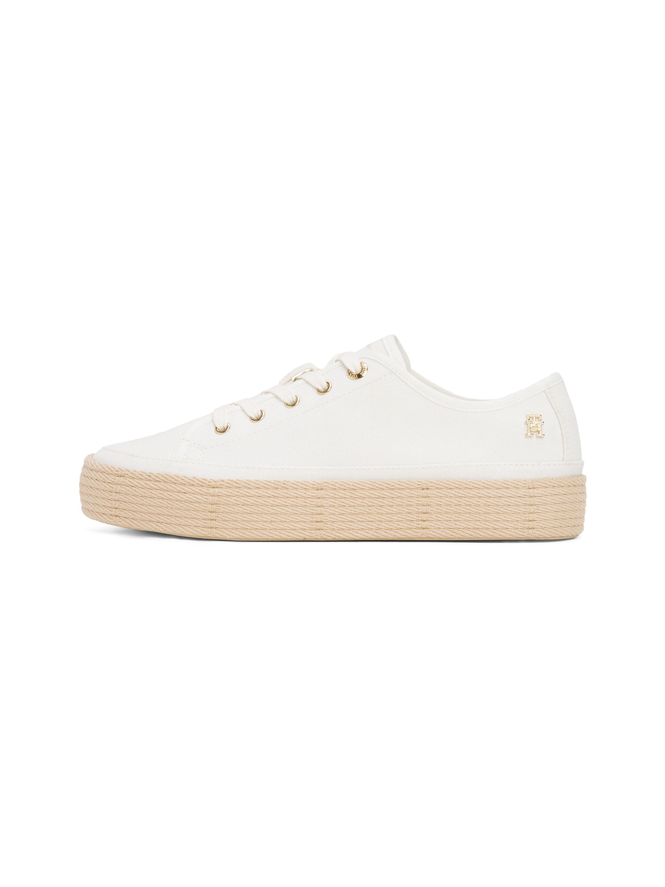 Tommy Hilfiger Plateausneaker »VULC ESPADRILLE SNEAKER«, Freizeitschuh, Halbschuh, Schnürer mit bastbezogenem Plateau