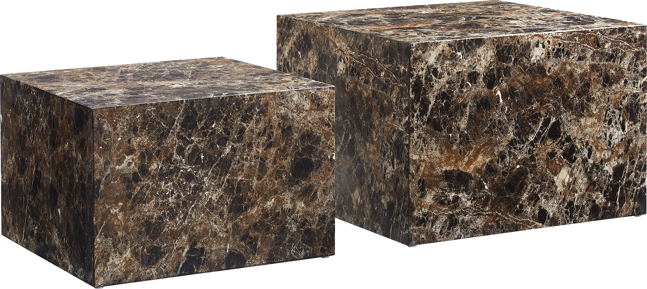 SalesFever Couchtisch »Almeria Bestelltisch«, (Set, 2 St., 2er Set), quadratisch, in Marmoroptik foliert