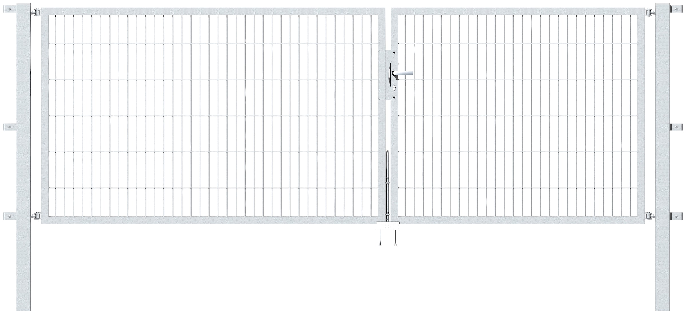 Alberts Zaundoppeltür, 350 cm Breite, in versch. Höhen