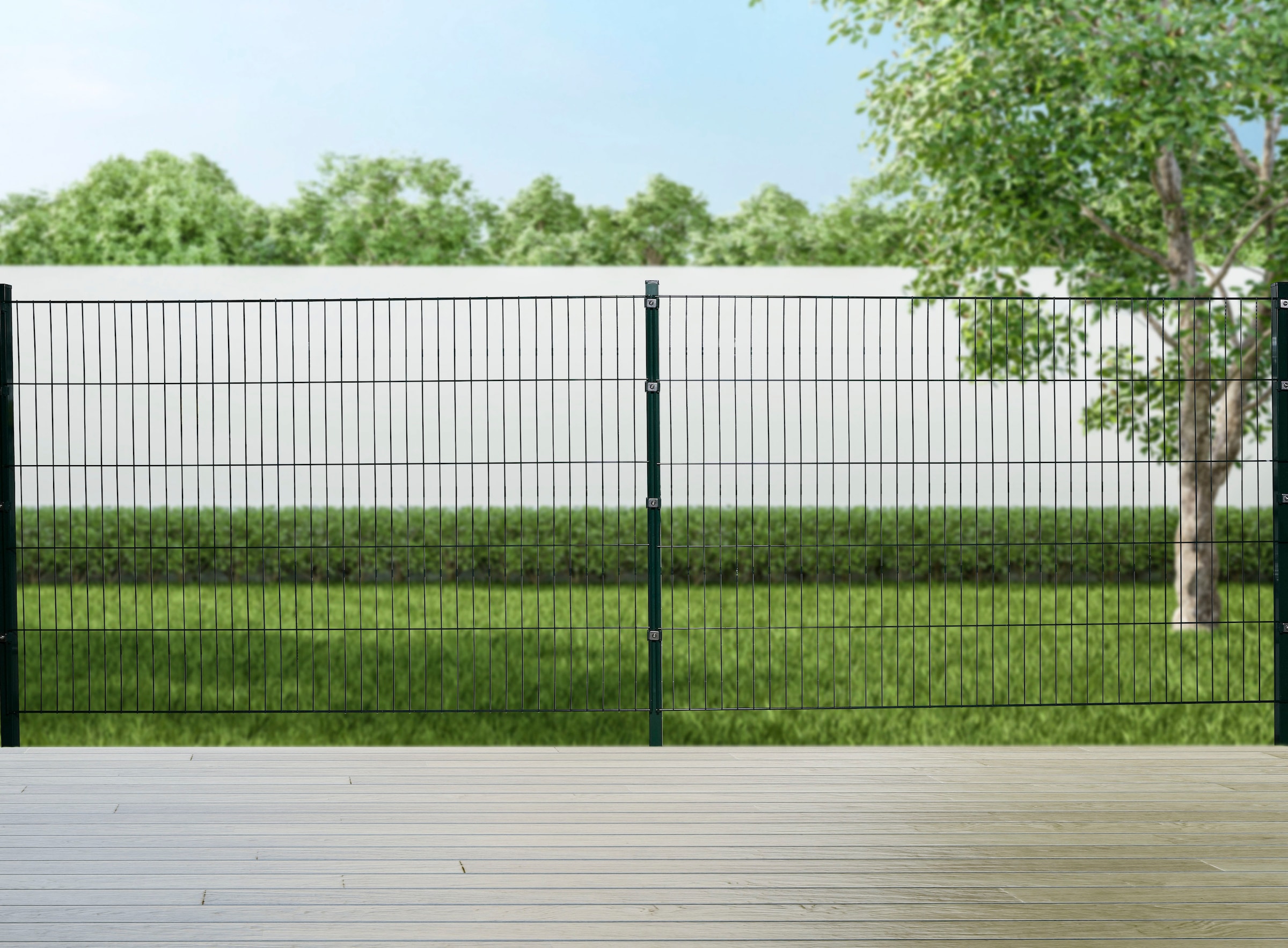 GARDEN 'N' MORE Doppelstabmattenzaun »Excellent«, 10 Elemente für 20 m, LxH: 200 x 203 cm, mit 11 Pfosten