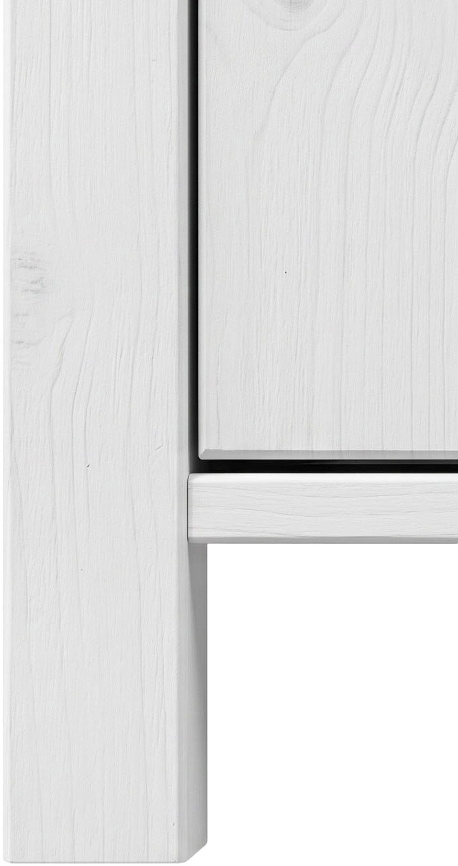OTTO home Vitrine »Mikkeli Glasvitrine mit 1 Schubkasten, Knopfgriffen aus Metall« aus massiver FSC®-zertifizierter Kiefer, moderner Landhausstil