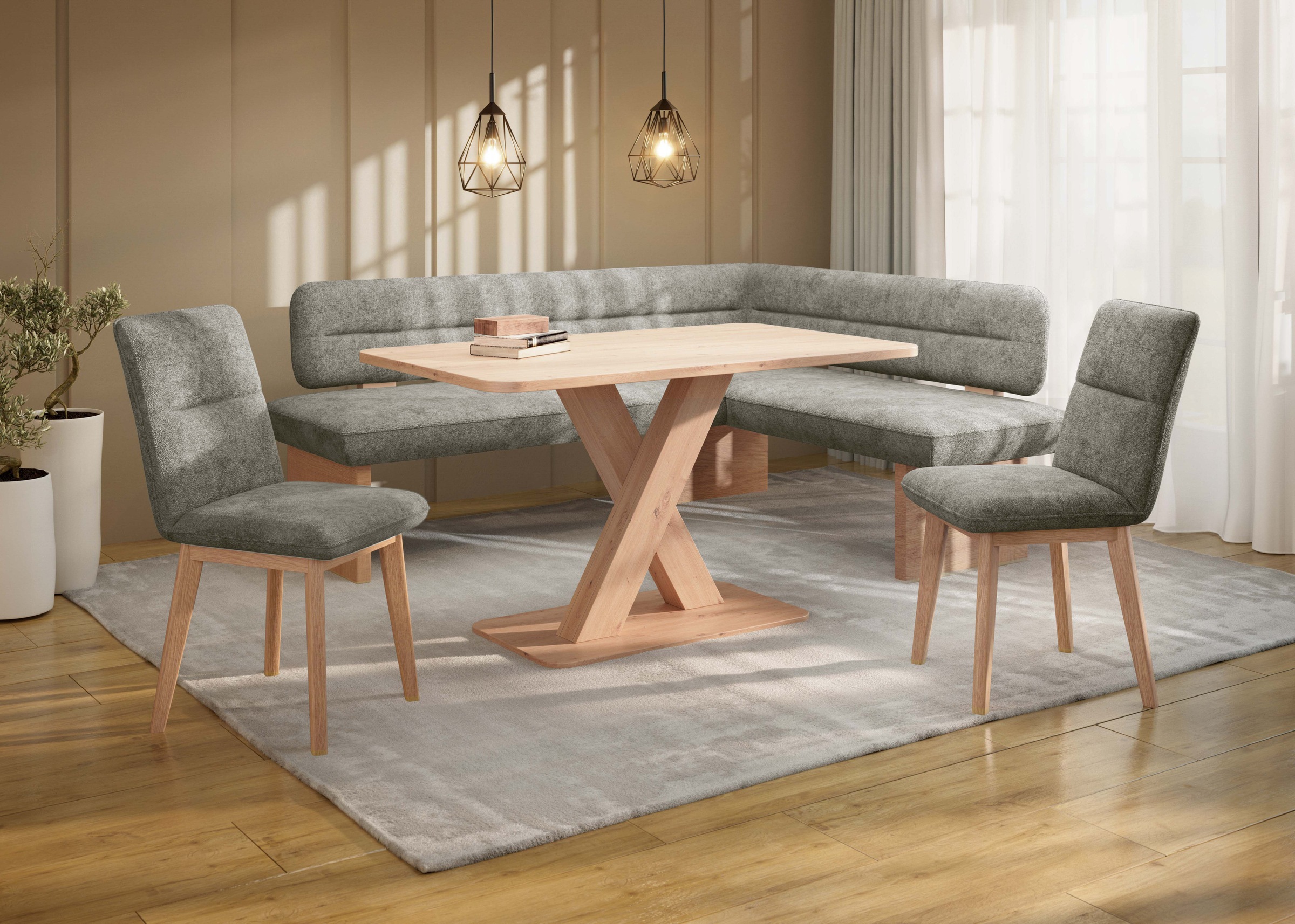 Home affaire "Louise + Miles Essecke Sitzgruppe Eckbank Küchenbank" Set, 4e günstig online kaufen