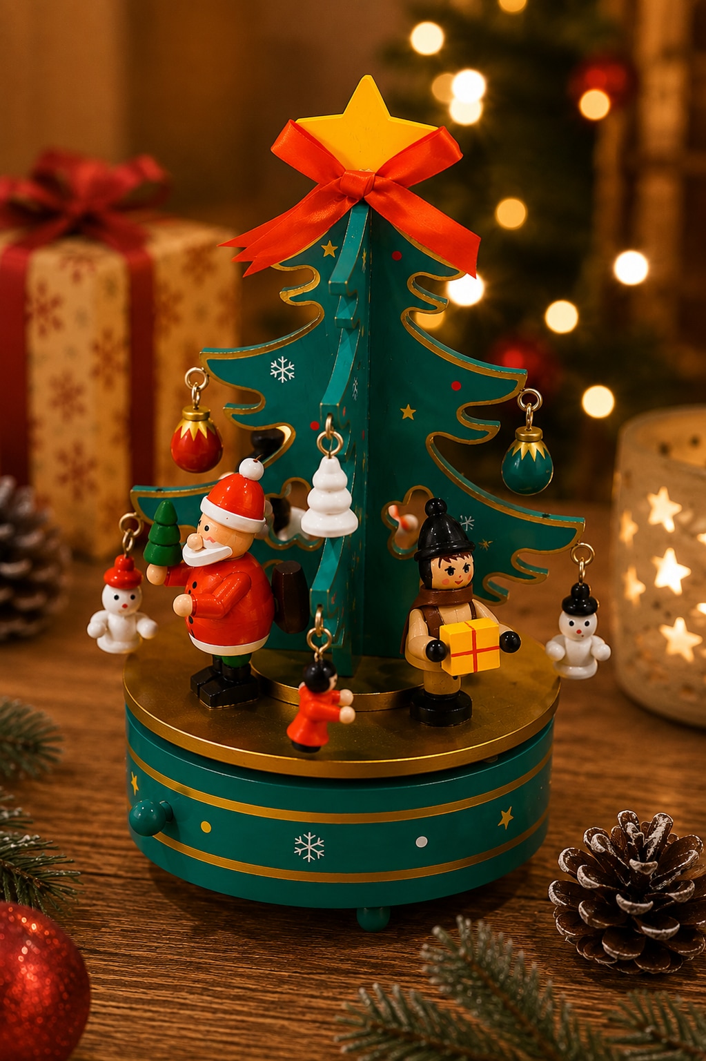 OTTO home Spieluhr »Weihnachtsbaum festlich, 1 Stück« Weihnachtsbaum aus Holz , Aufziehschlüssel, extra Anhänger, Melodie