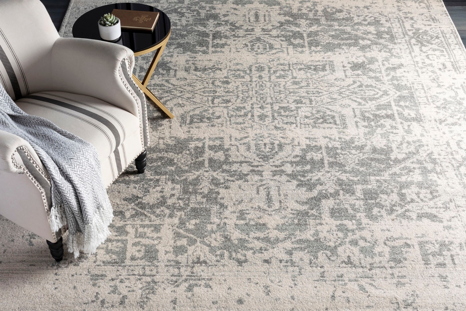 Surya Teppich »SYRACUSA«, rechteckig, Boho Kurzflor Orientteppich, Wohnzimmer, Schlafzimmer, Grau