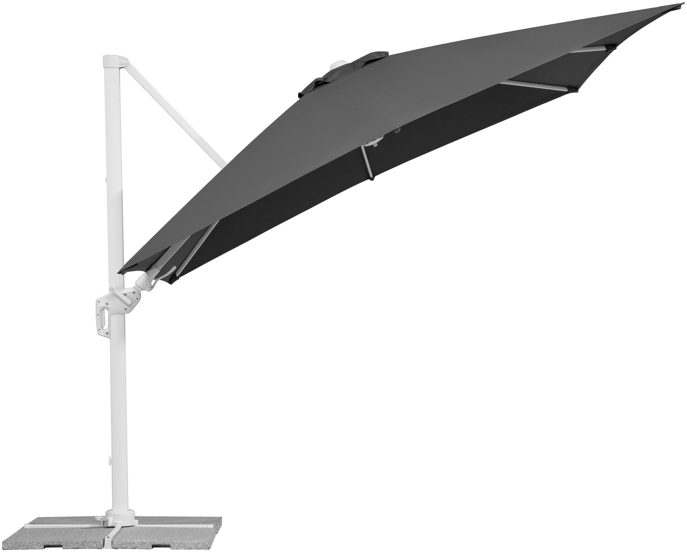 Schneider Schirme Ampelschirm »Rhodos Twist Bianco«, mit Schutzhülle und Schirmständer, ohne Wegeplatten