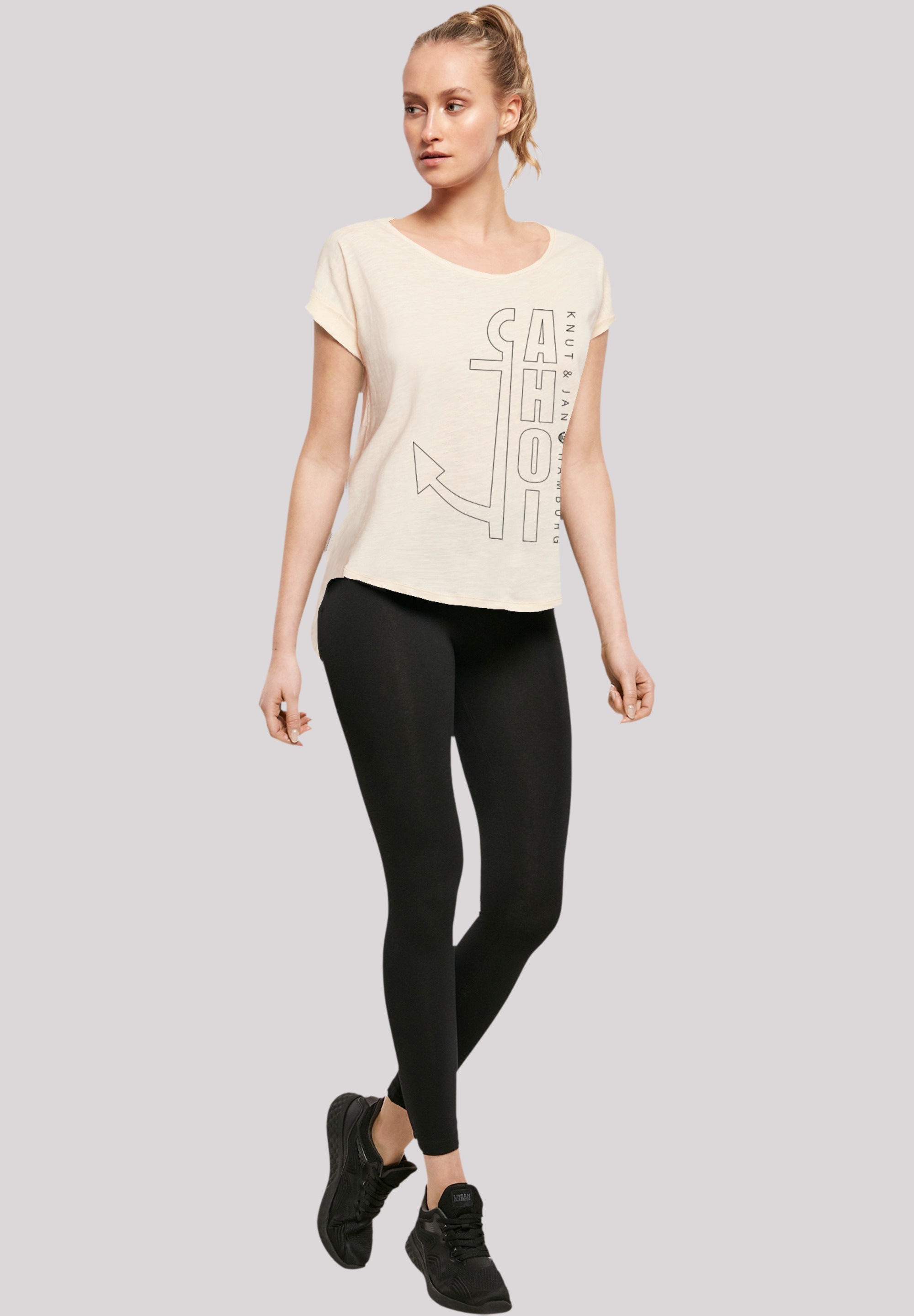 F4NT4STIC T-Shirt »Ahoi Anker Outlines Knut & Jan Hamburg«, Print
