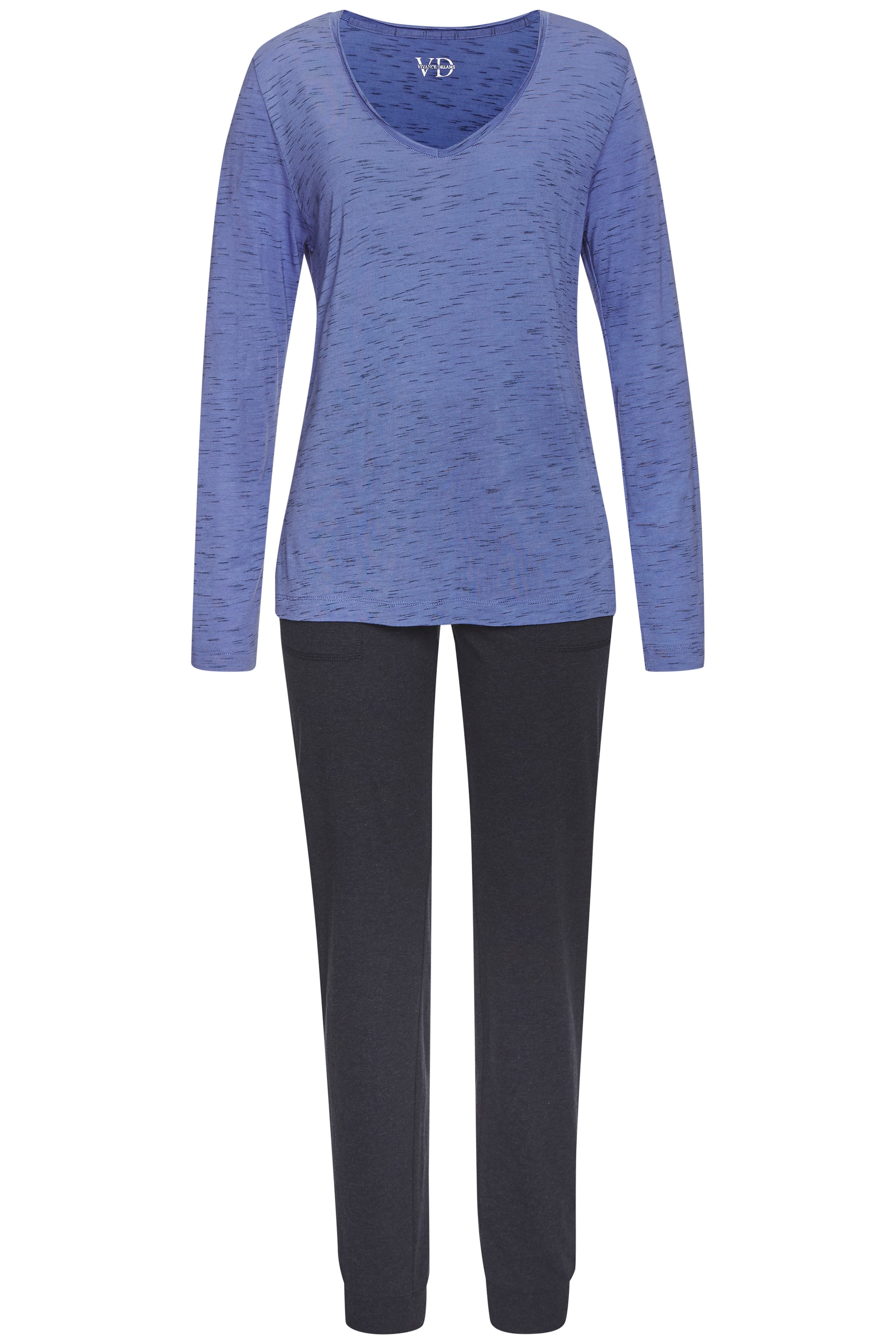 Vivance Dreams Pyjama, (2 tlg.), Schöner Melangeeffekt günstig online kaufen