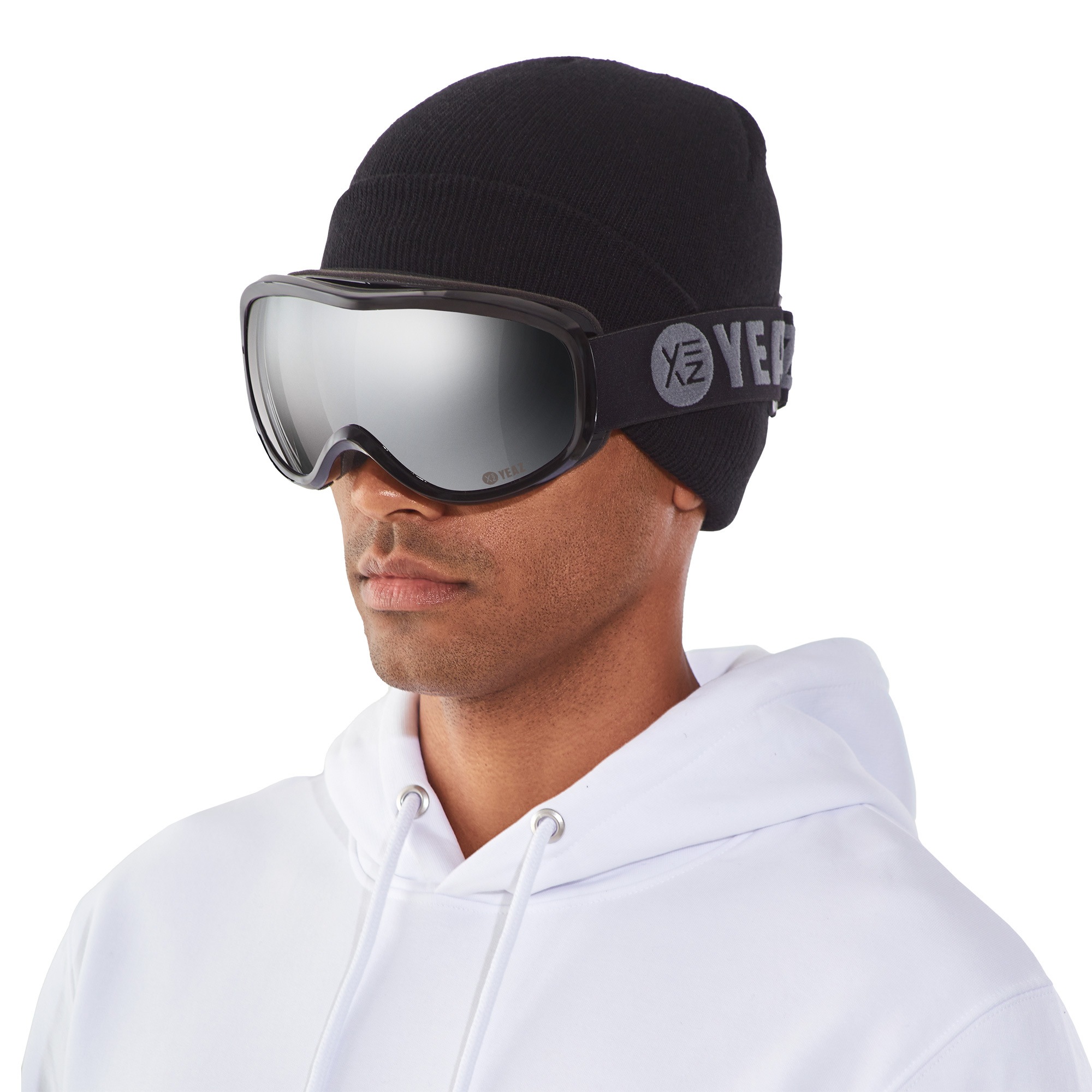 YEAZ Skibrille »Ski- und Snowboard-Brille silber/schwarz STEEZE«