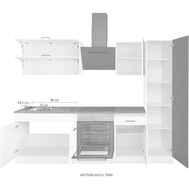 HELD MÖBEL Küchenzeile »Trier«, ohne E-Geräte, Breite 260 cm kaufen | BAUR
