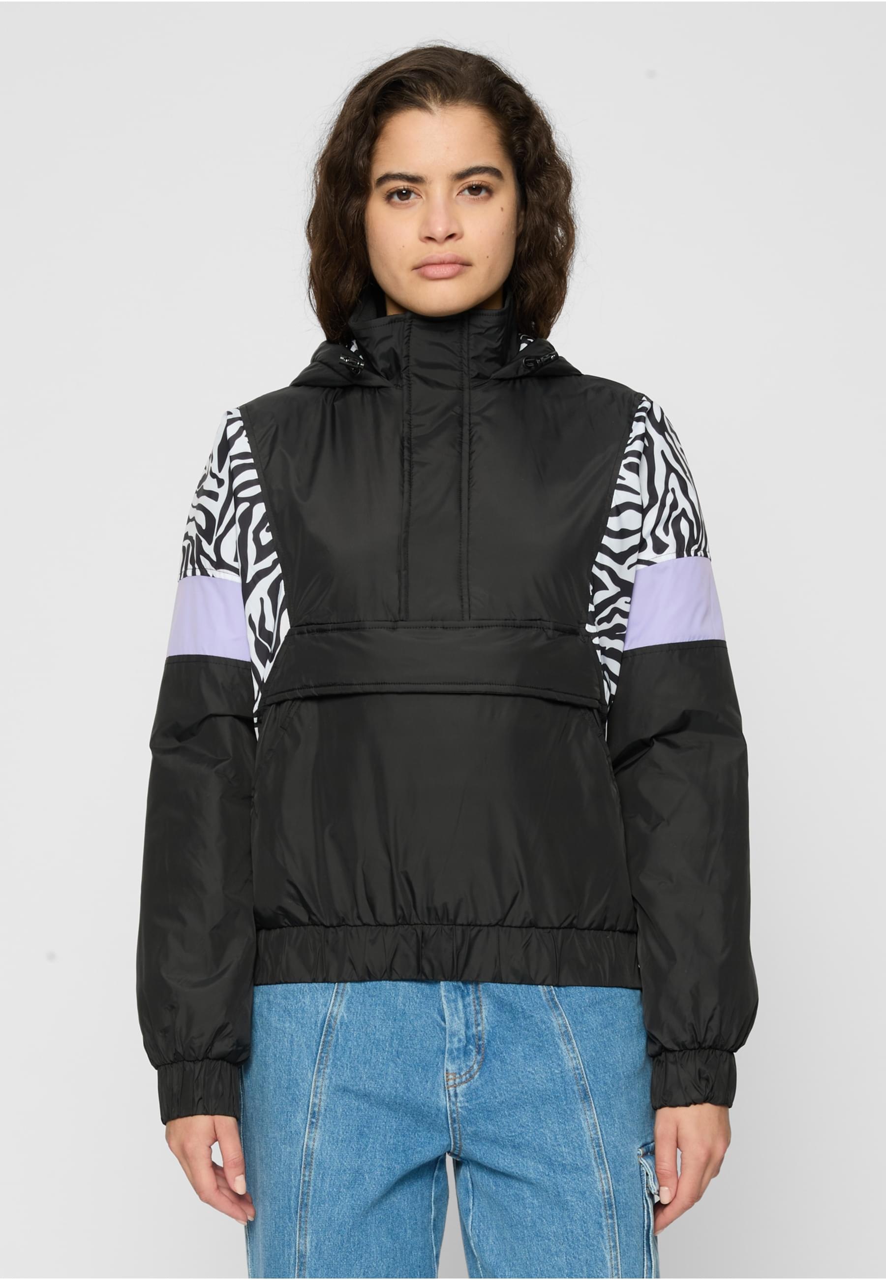URBAN CLASSICS Allwetterjacke »Urban Classics Damen Ladies AOP Mixed Pull Over Jacket«, (1 St.), mit Kapuze