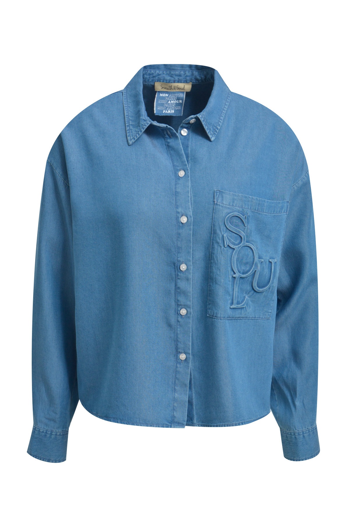 Smith & Soul Langarmbluse mit Kellerfalte am Rücken günstig online kaufen