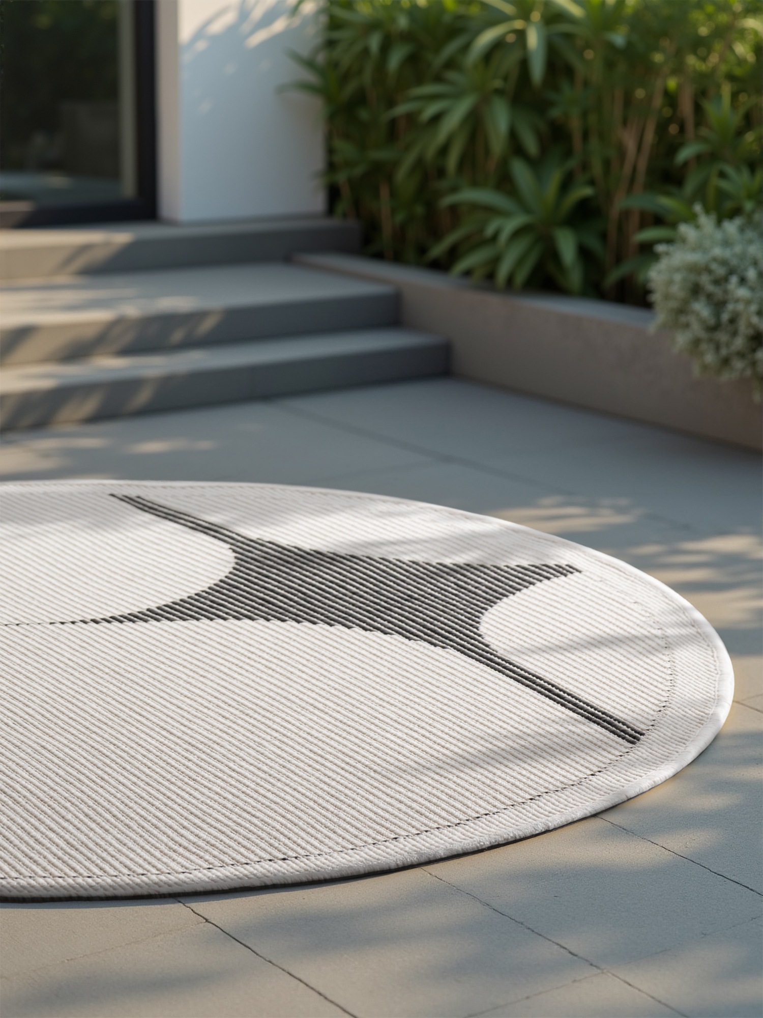 NORTHRUGS Outdoorteppich »Bowen Wendeteppich«, rund, 5 mm Höhe, In und Outdoor, Flachgewebe, wetterfest, pflegeleicht, robust