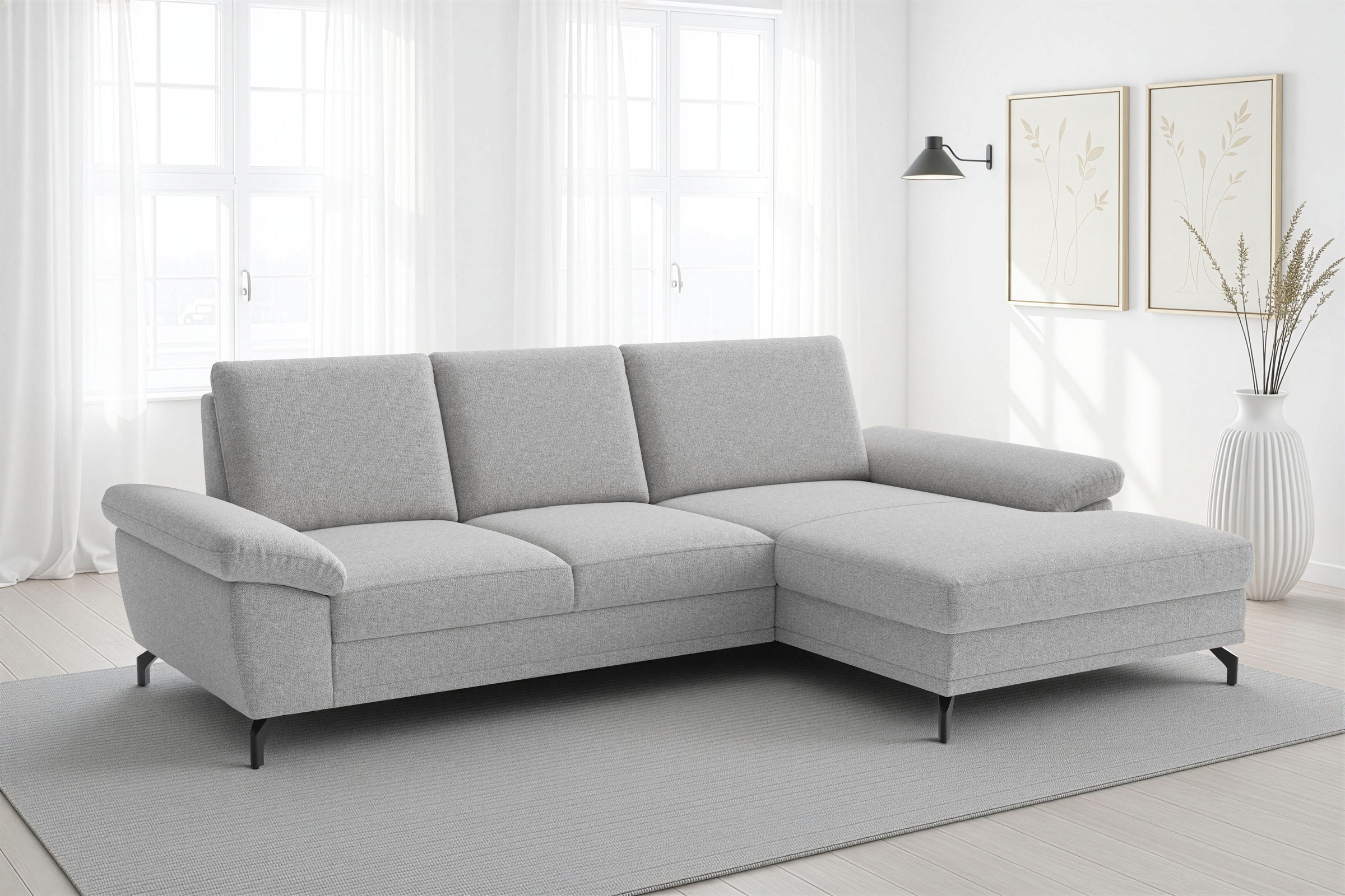 sit&more Ecksofa "Chelsea L-Form, B: 264 cm, Armteil- & Sitztiefenverstellung" optional Schlaffunktion und Bettkasten