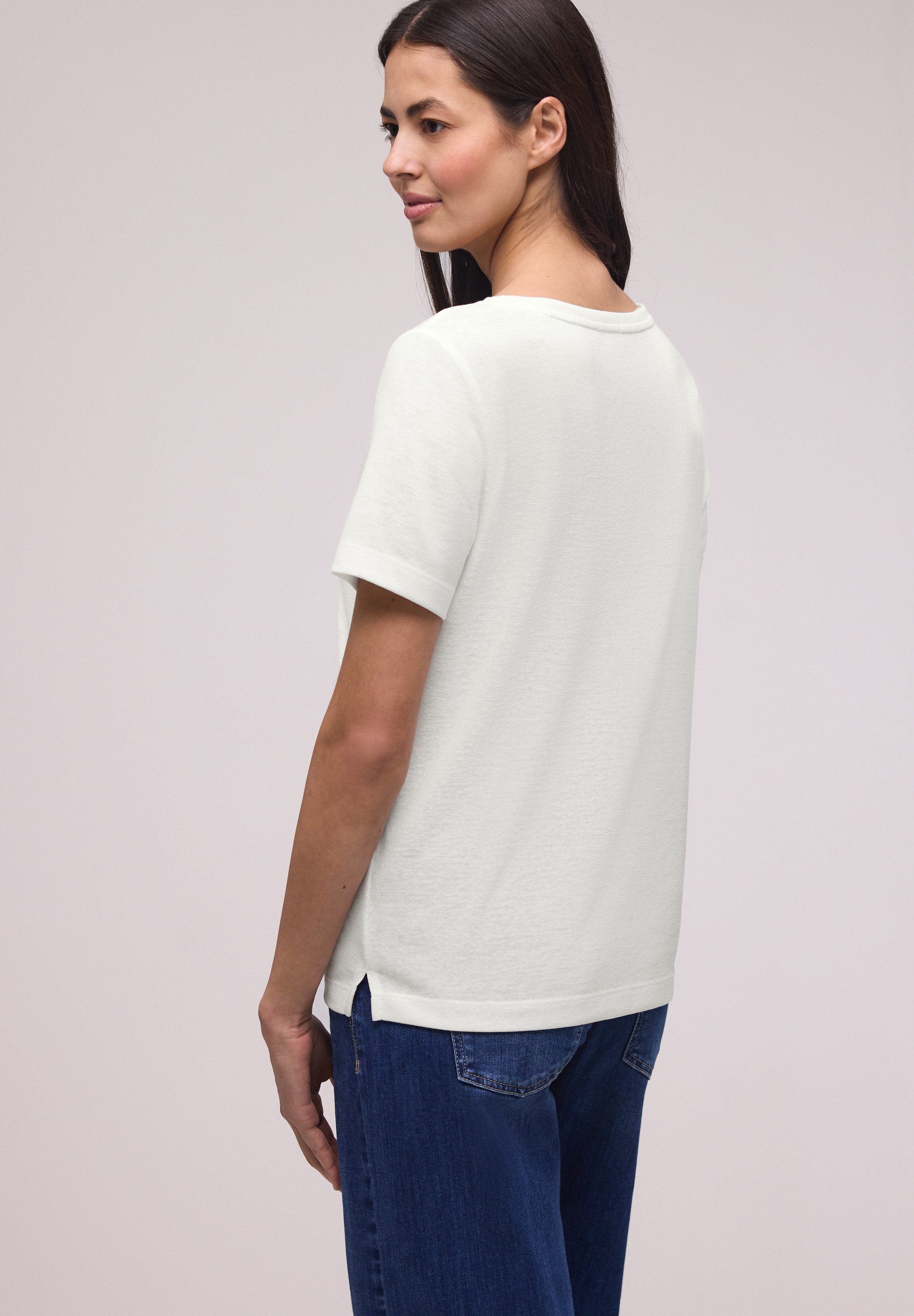 STREET ONE T-Shirt in Leinen-Optik