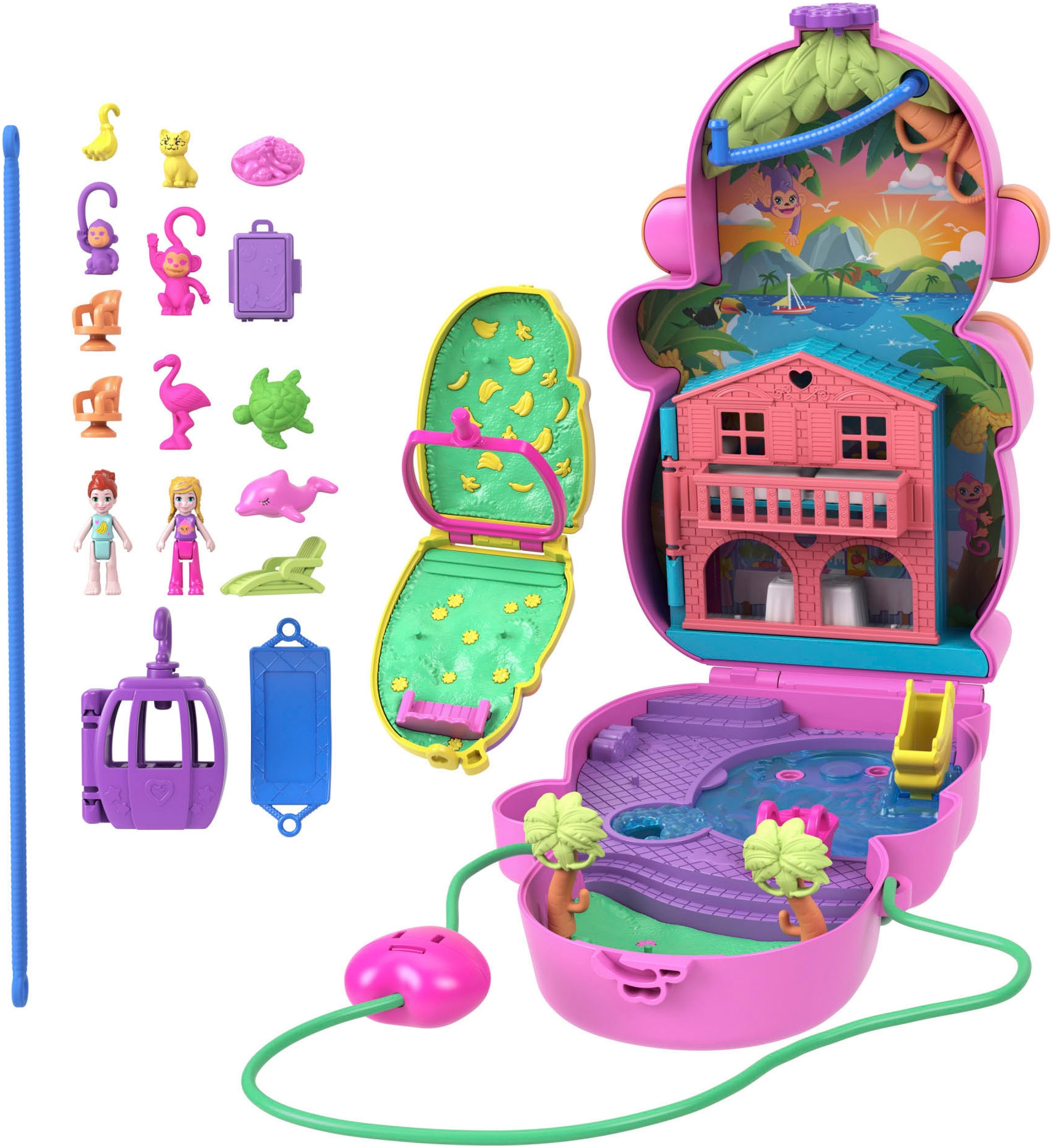 Polly Pocket Spielwelt »Affenmama und Baby Spielset«