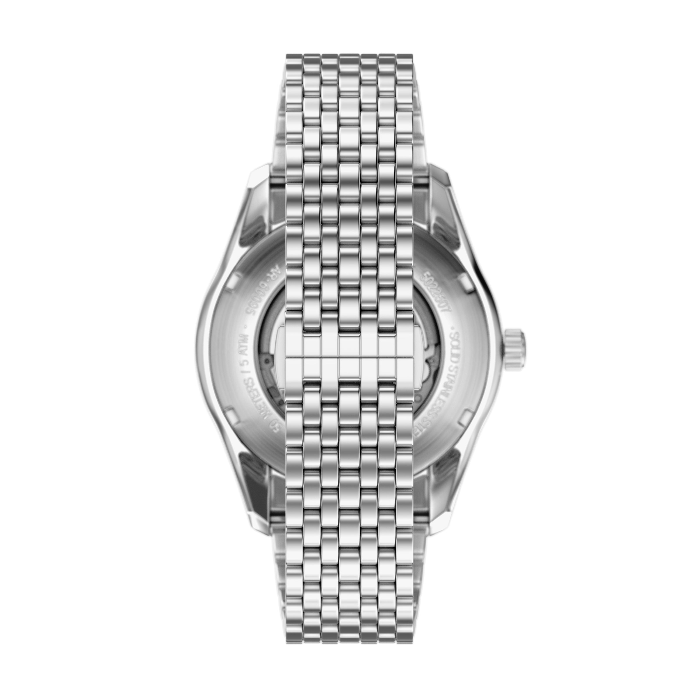 Emporio Armani Automatikuhr Armbanduhr, Herrenuhr, Mechanische Uhr, Edelstahlarmband, analog