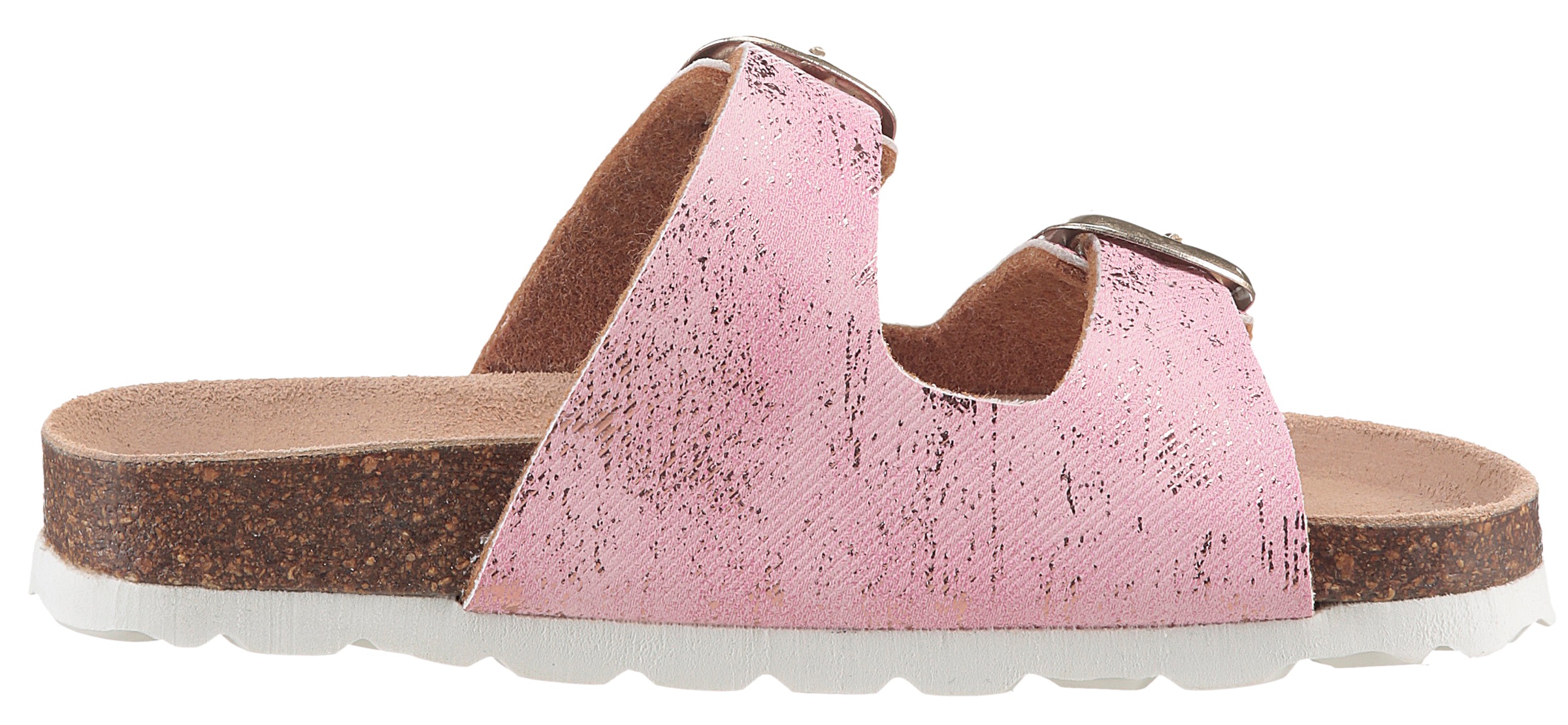 KIDSWORLD Pantolette, Sommerschuh, Strandschuh, Urlaubschuh, Hausschuh mit Schnallen