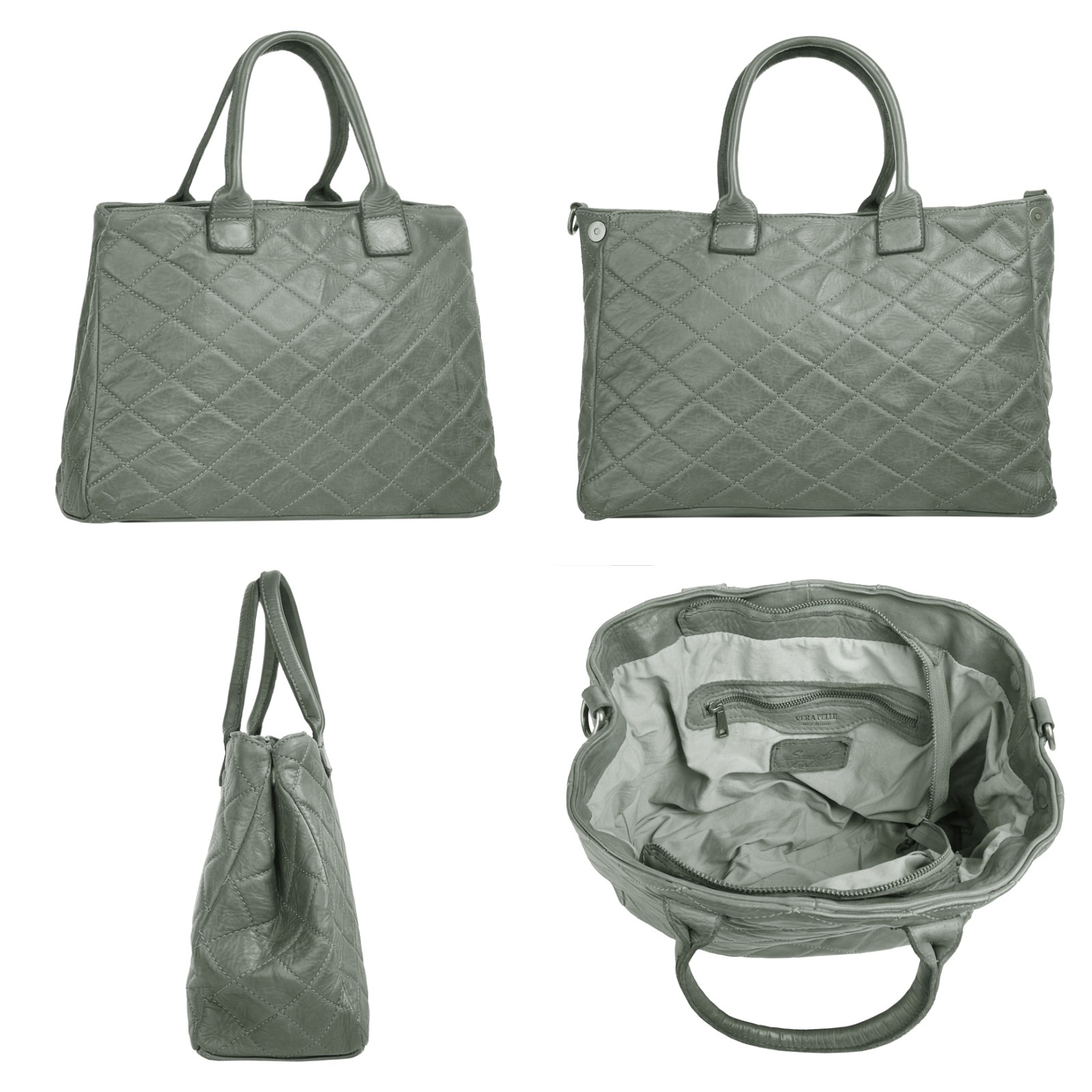 Samantha Look Henkeltasche, echt Leder, Made in Italy