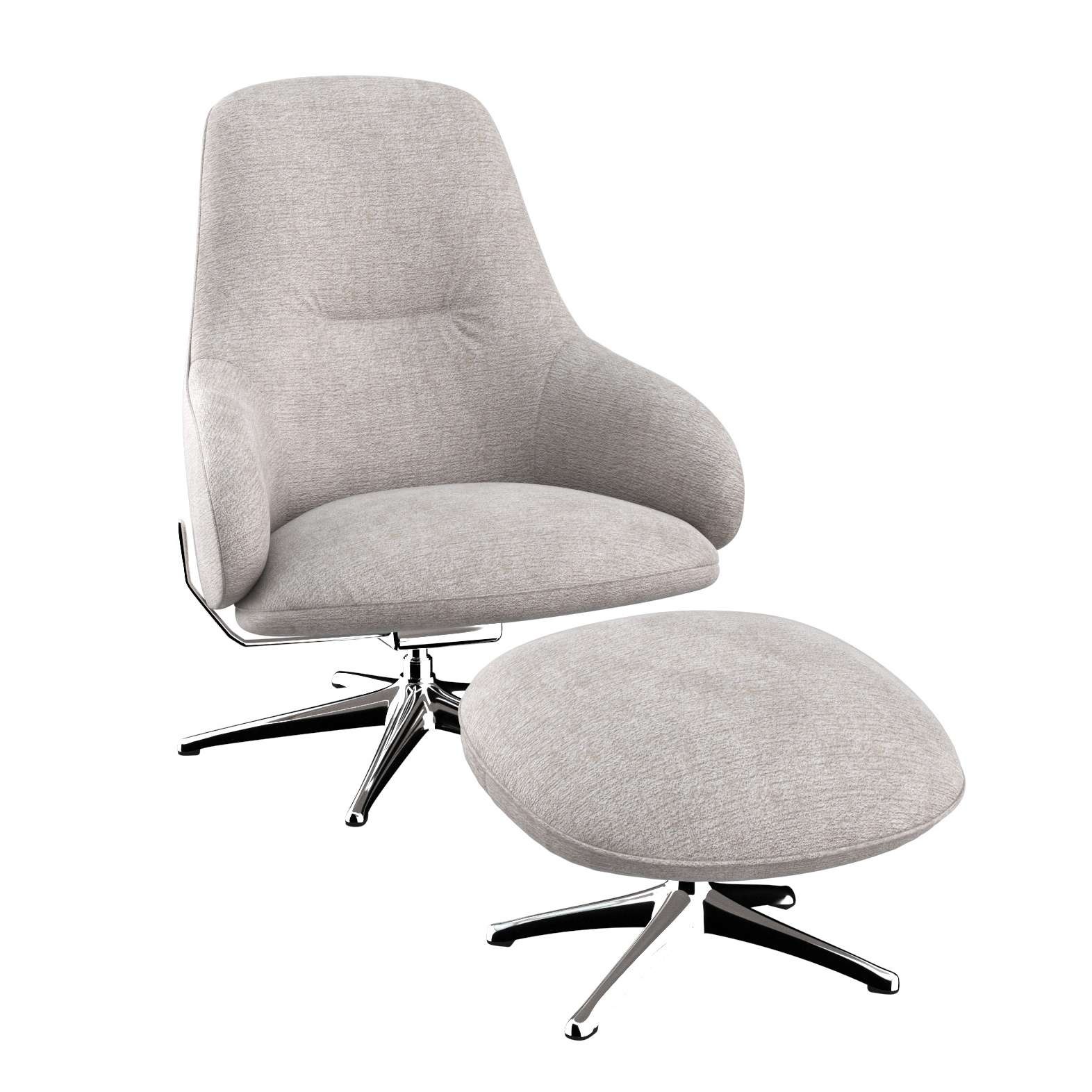 FLEXLUX Drehsessel »Falcone, TV-Loungesessel, Fernsehsessel, Polstersessel,«, Liegefunktion, drehbar, Fuß Alu