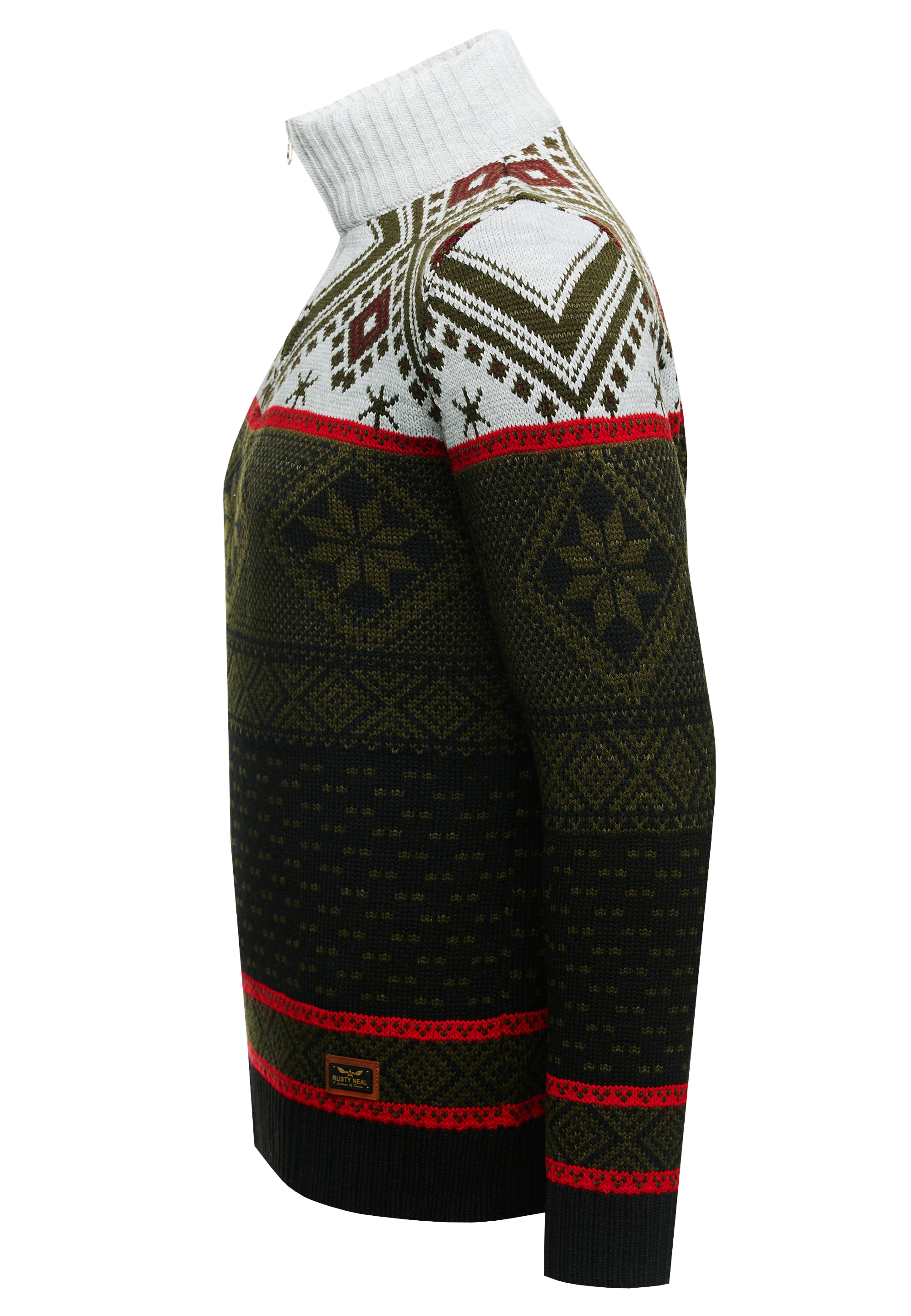 Rusty Neal Strickpullover, mit winterlichem Muster