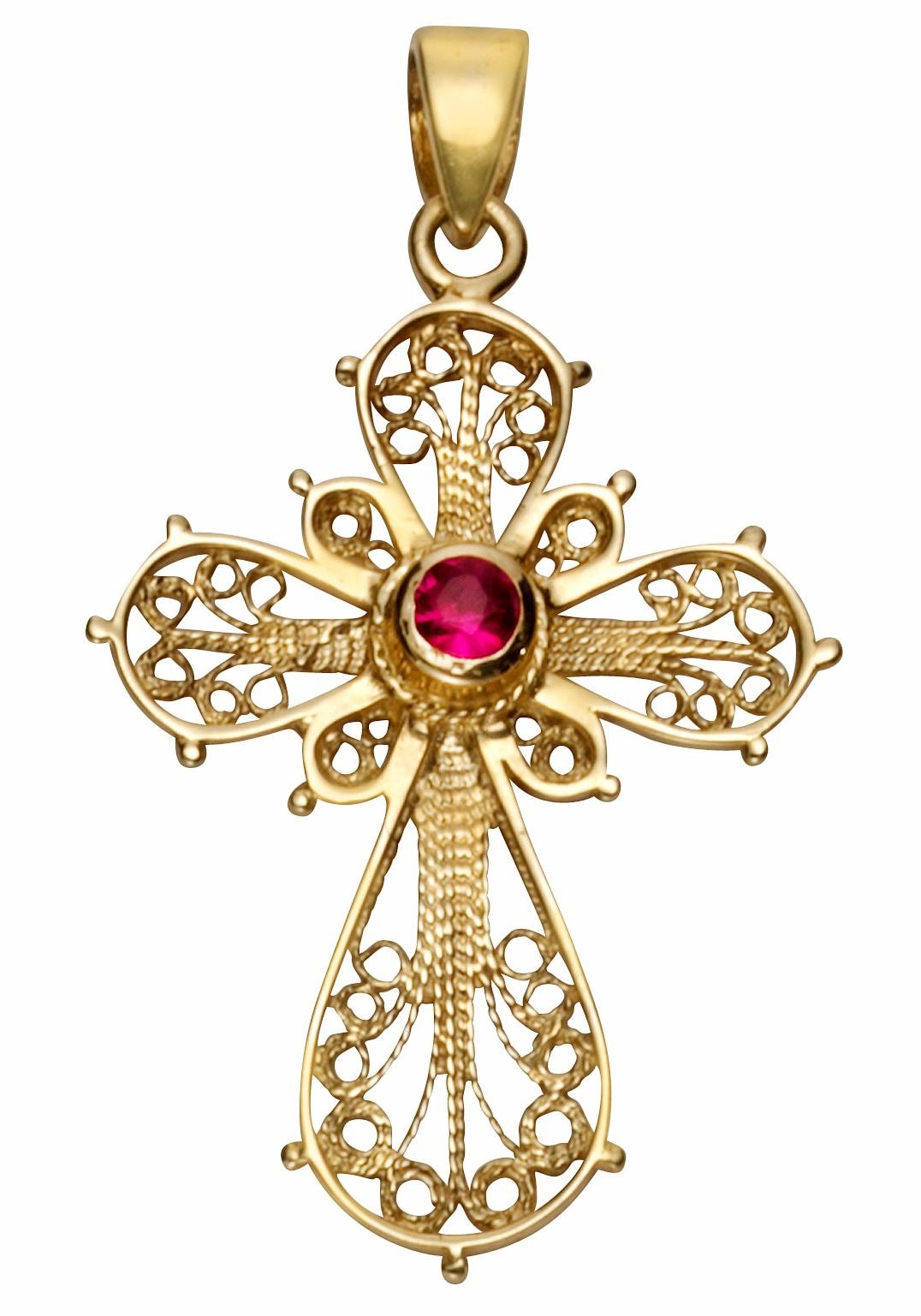 Firetti Kreuzanhänger »Schmuck Geschenk Gold 3...