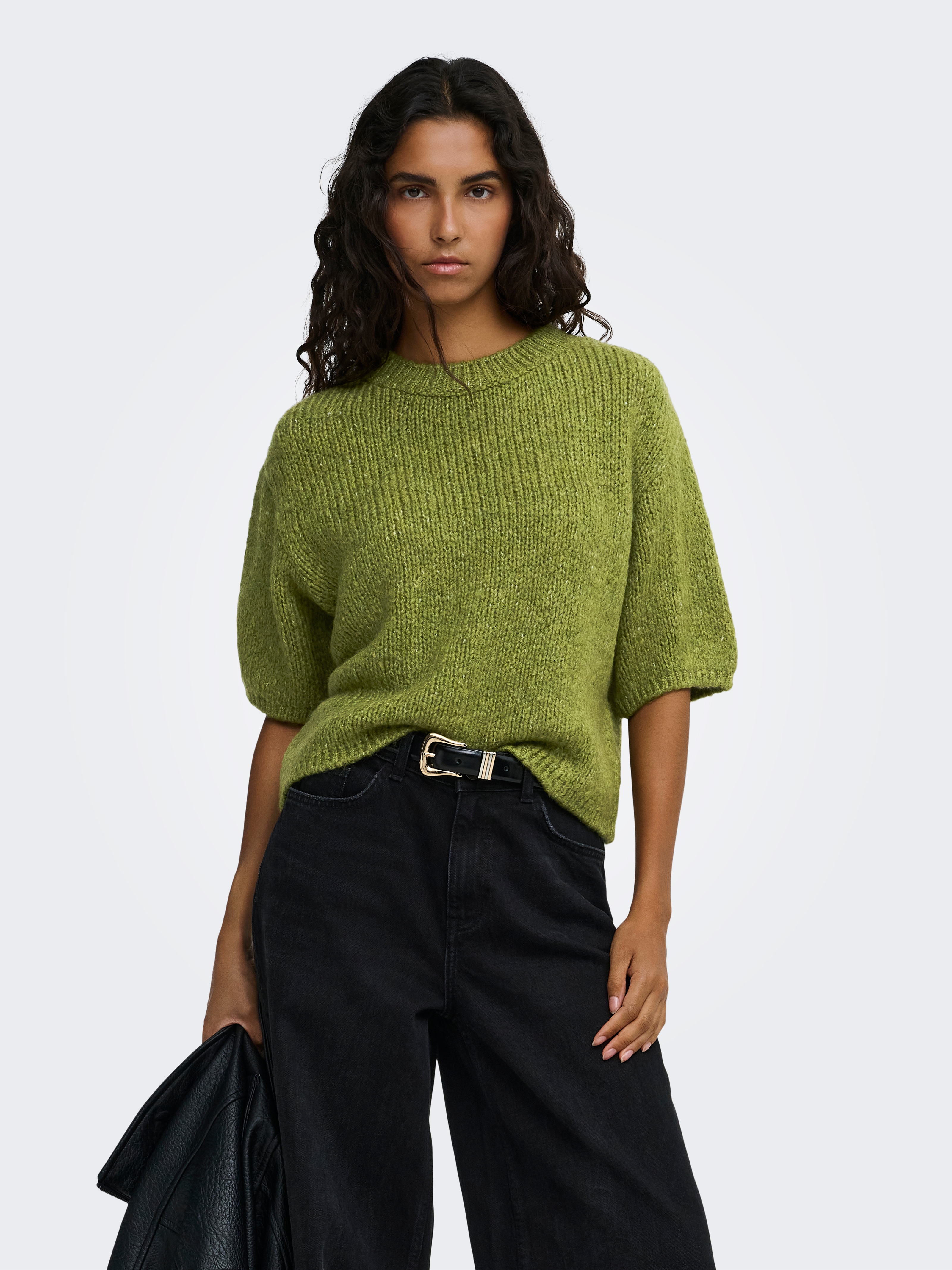 JDY Strickpullover "JDYDICTE S/S PULL O-NECK KNT NOOS" Kunstfaser, knit fit