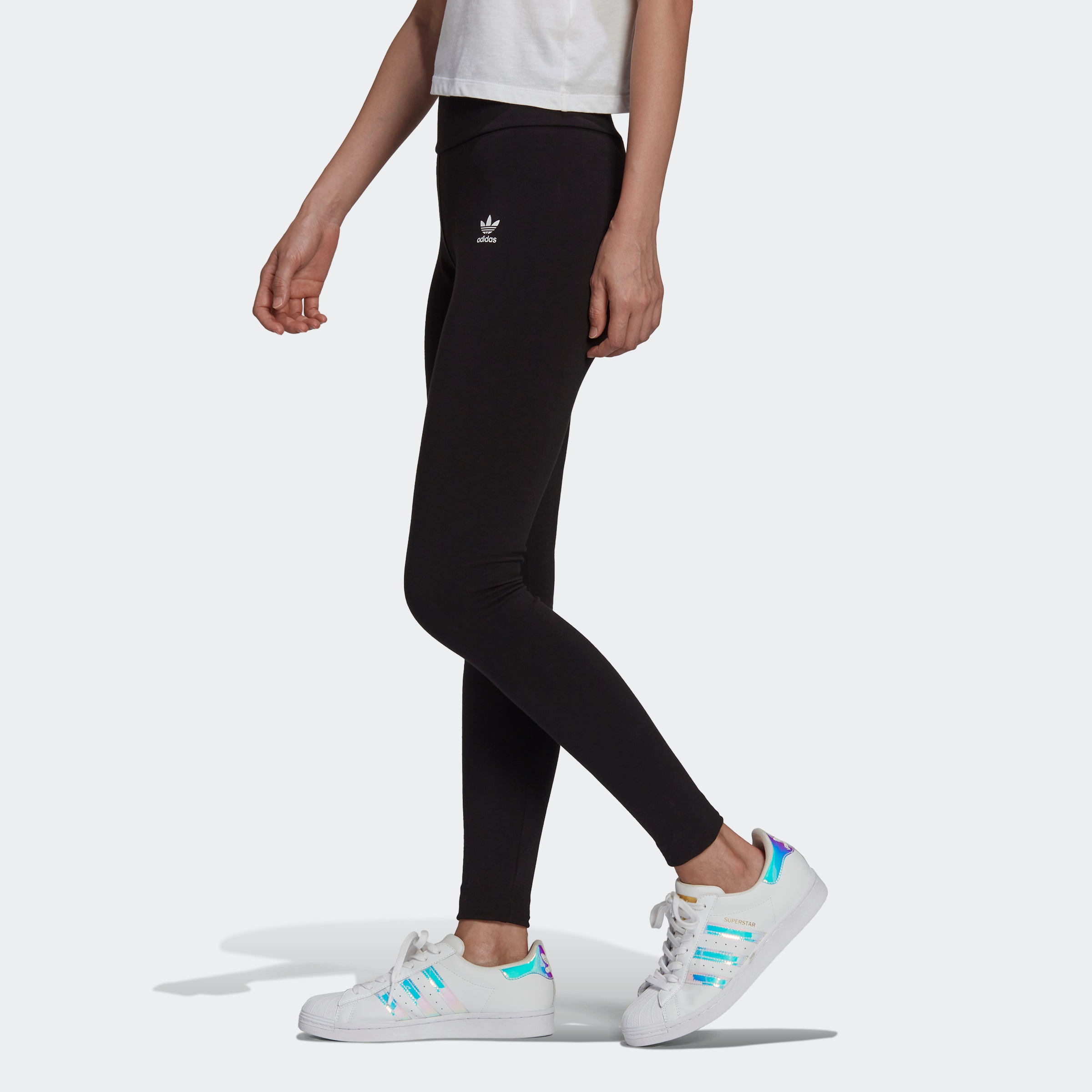 Yoga-leggings essentials hoher bund, 7/8-länge weinrot Adidas