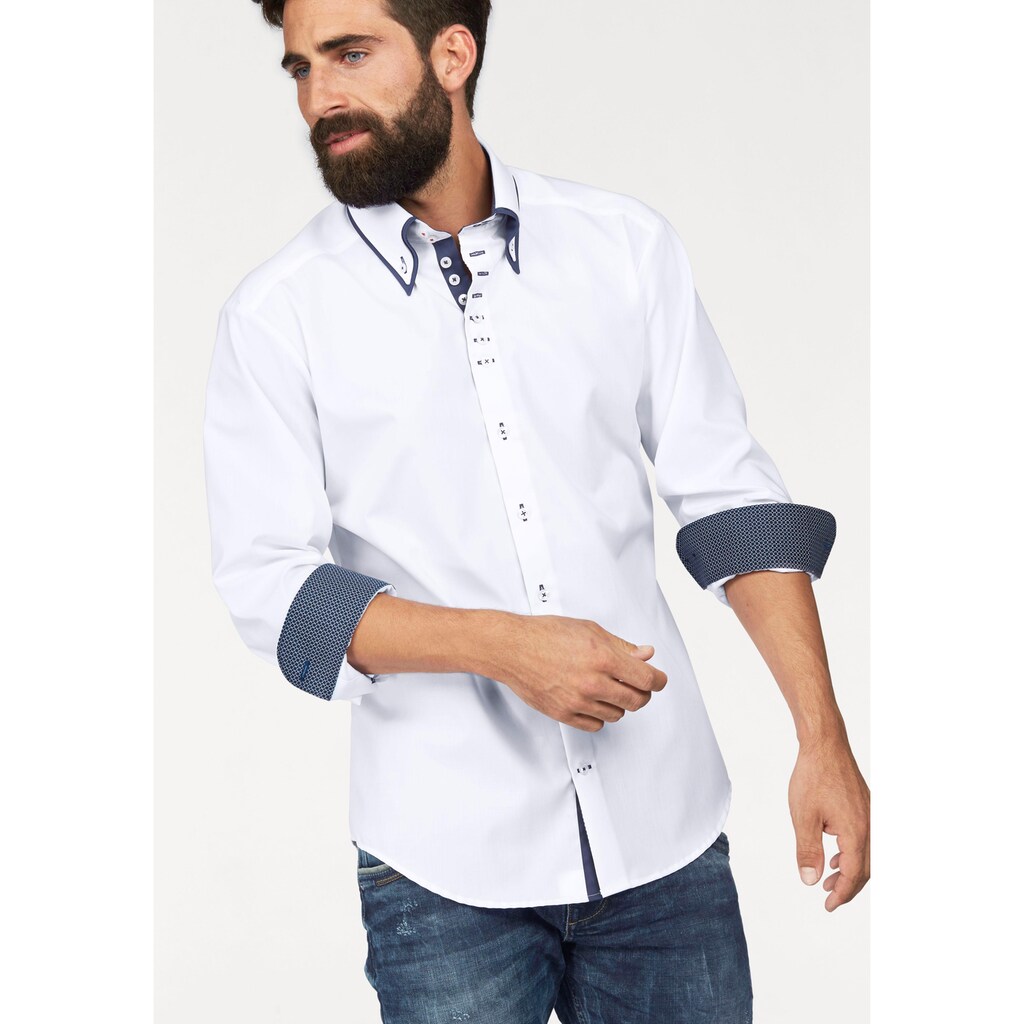 Bruno Banani Businesshemd »Modern-fit«, mit doppelten Button-down-Kragen, bügelfrei