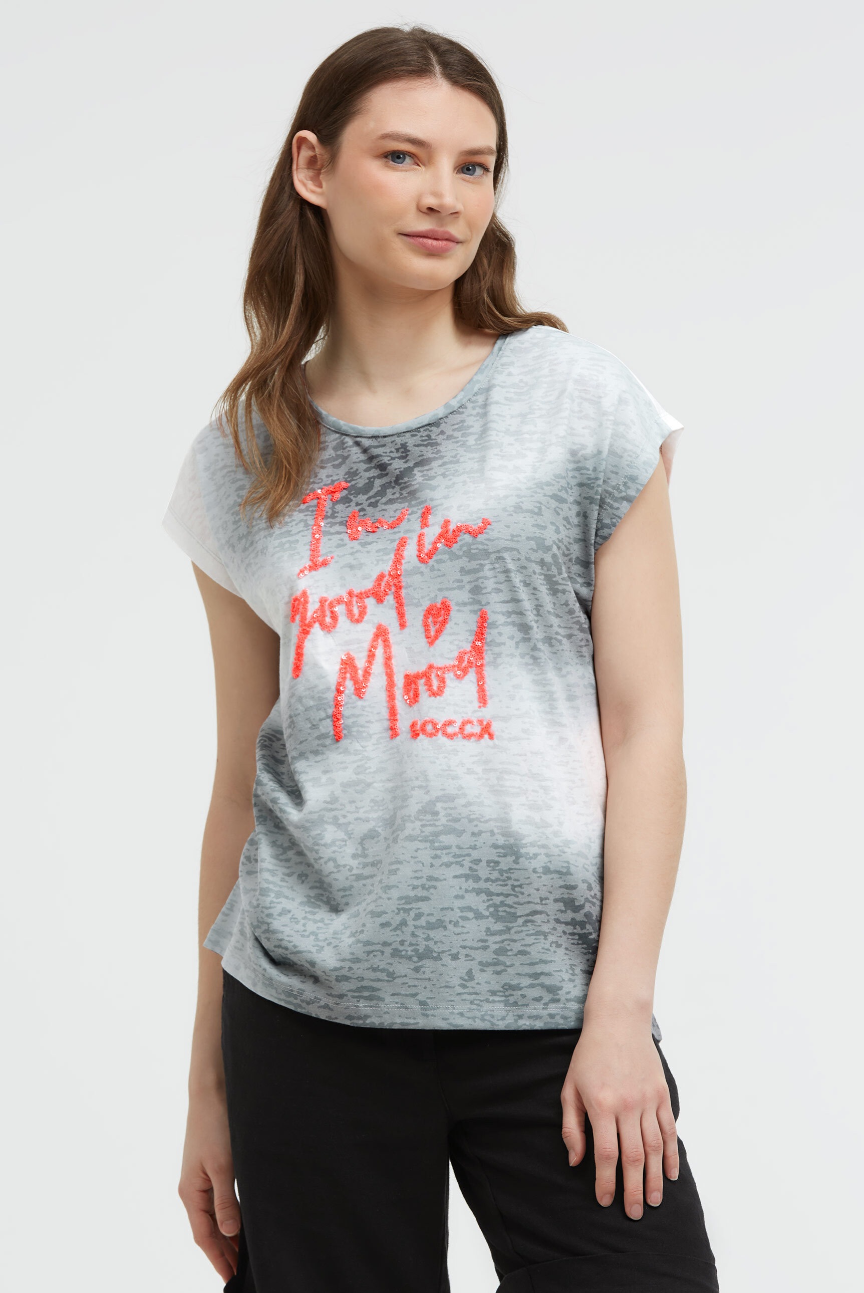 SOCCX Rundhalsshirt mit Farbverlauf