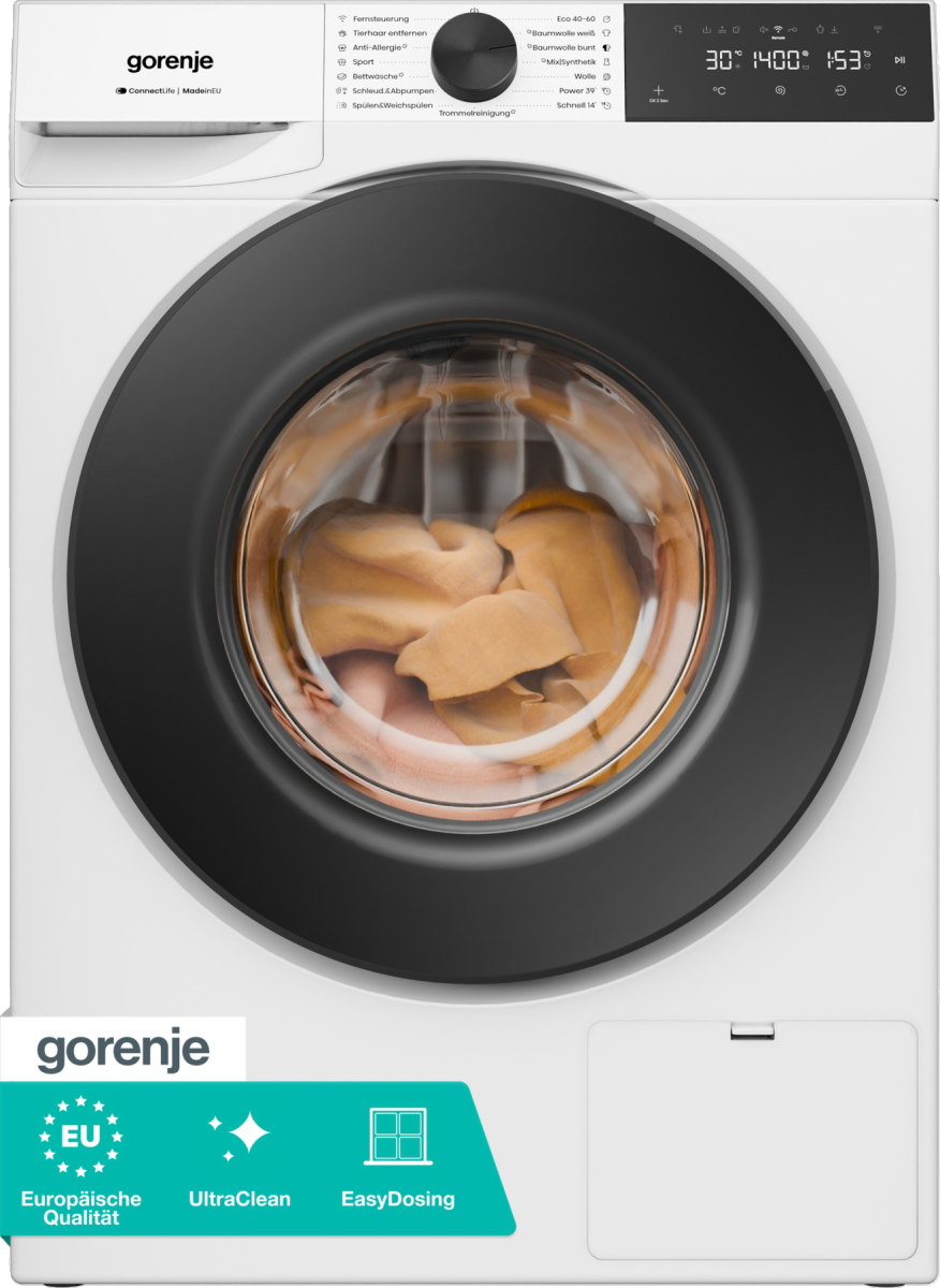 GORENJE Waschmaschine G400 "W5G414A4P1" 10 kg 1400 U/min 40% besser als Energieklasse A, Trommelreinigungsprogramm