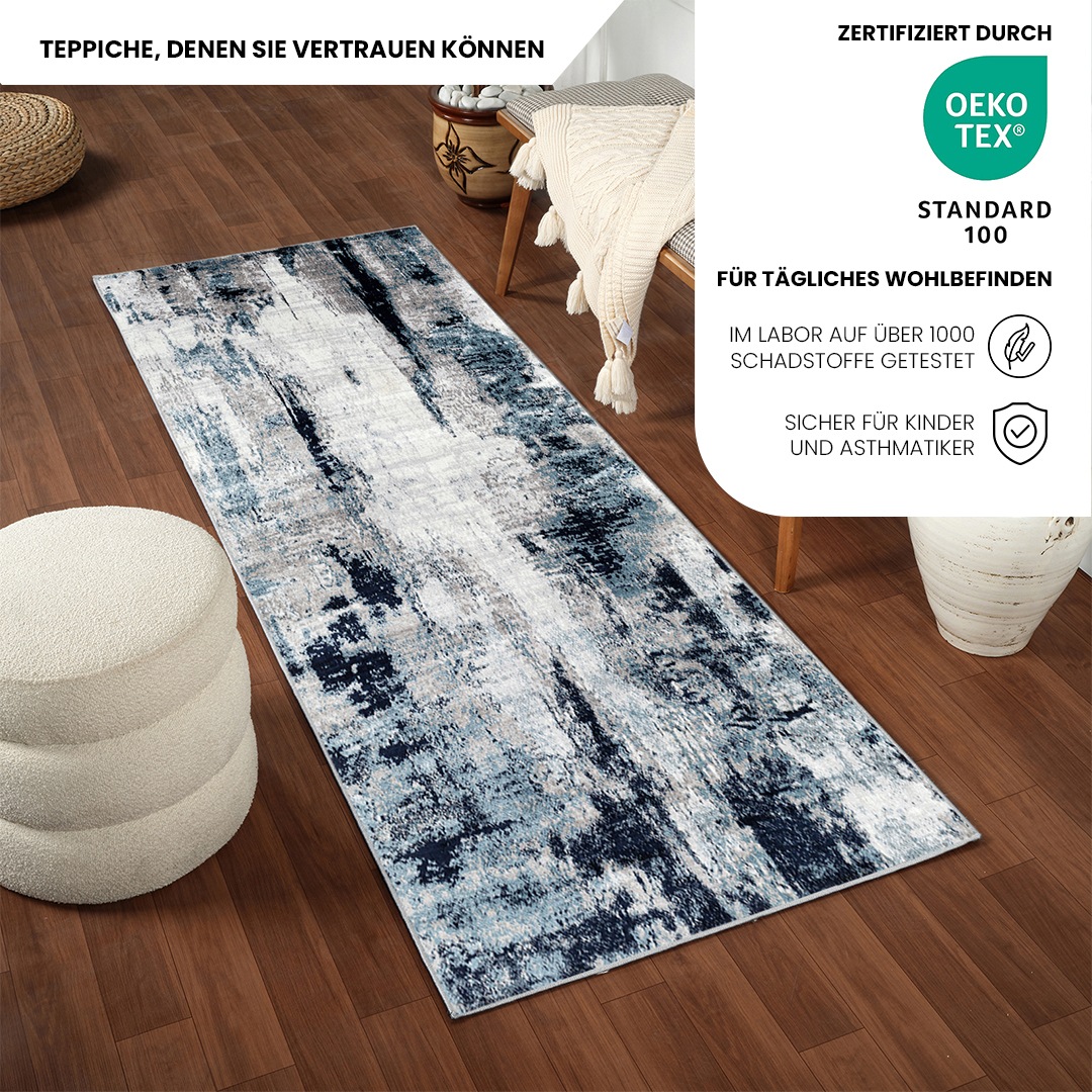 Livabliss Teppich »HELSINKI« rechteckig 11 mm Höhe Designerteppich in Marmor Optik, Kurzflor Wohnzimmerteppich/Läufer