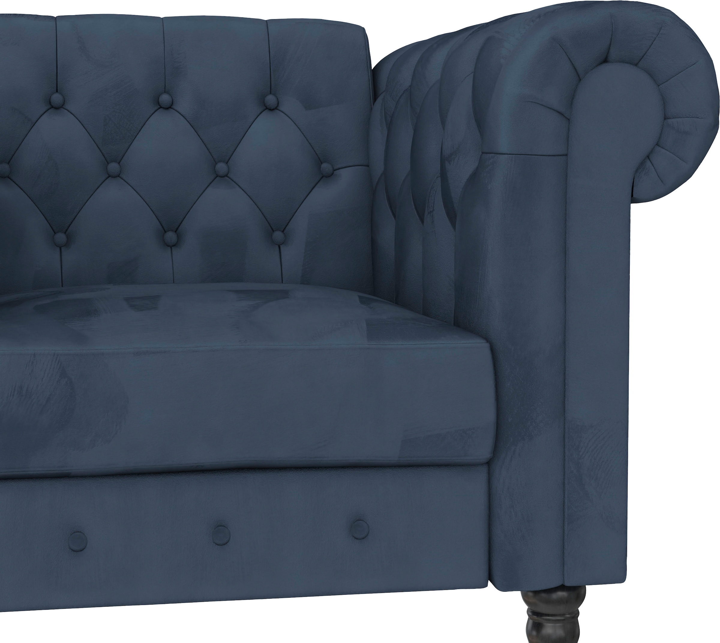 Dorel Home Chesterfield-Sessel »Felix«, mit Rückenlehne 3-fach verstellbar, Beine Massivholz, Sitzhöhe 46 cm