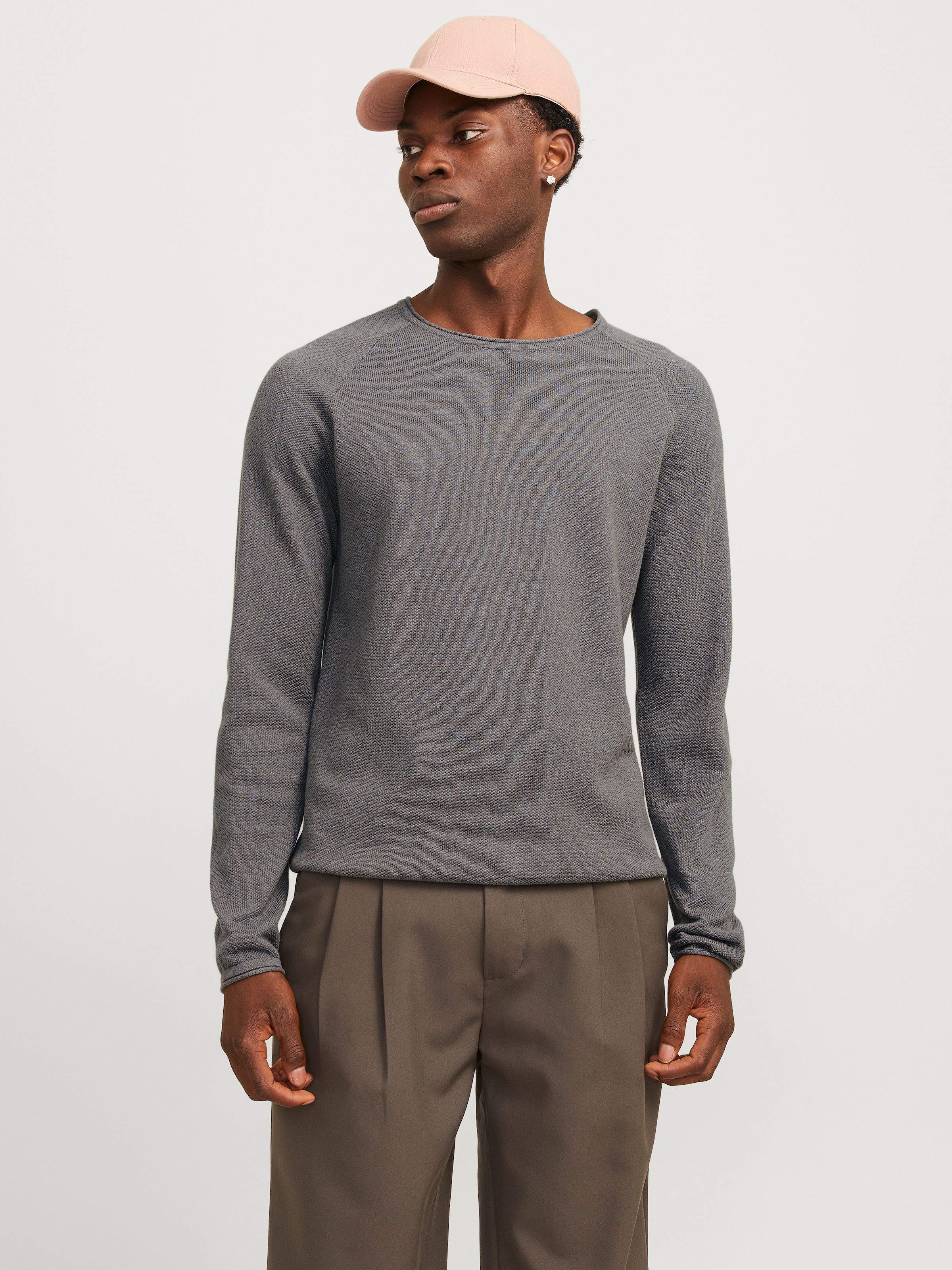 Jack & Jones Rundhalspullover "JJEHILL KNIT CREW NECK NOOS", mit Strukturst günstig online kaufen