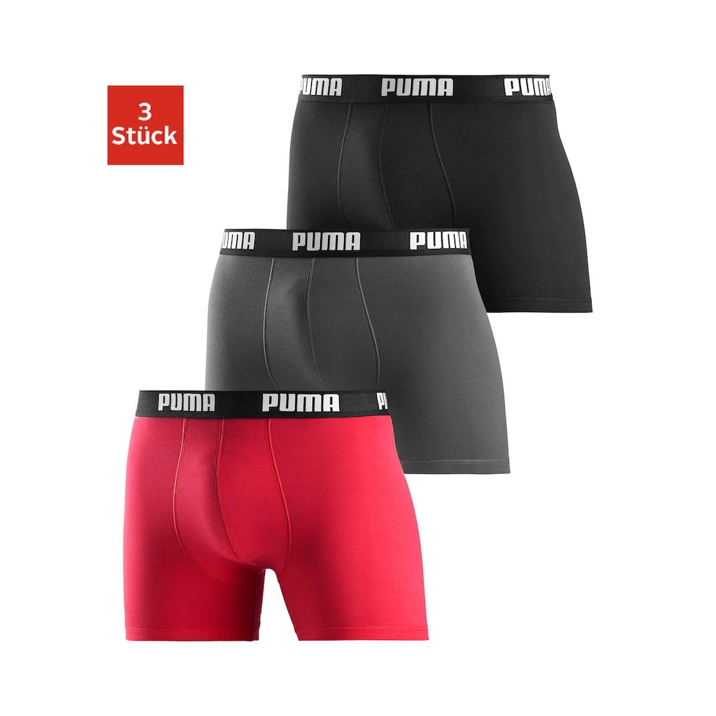 PUMA Boxer, (Packung, 3 St.), mit Marken-Logo im Bund