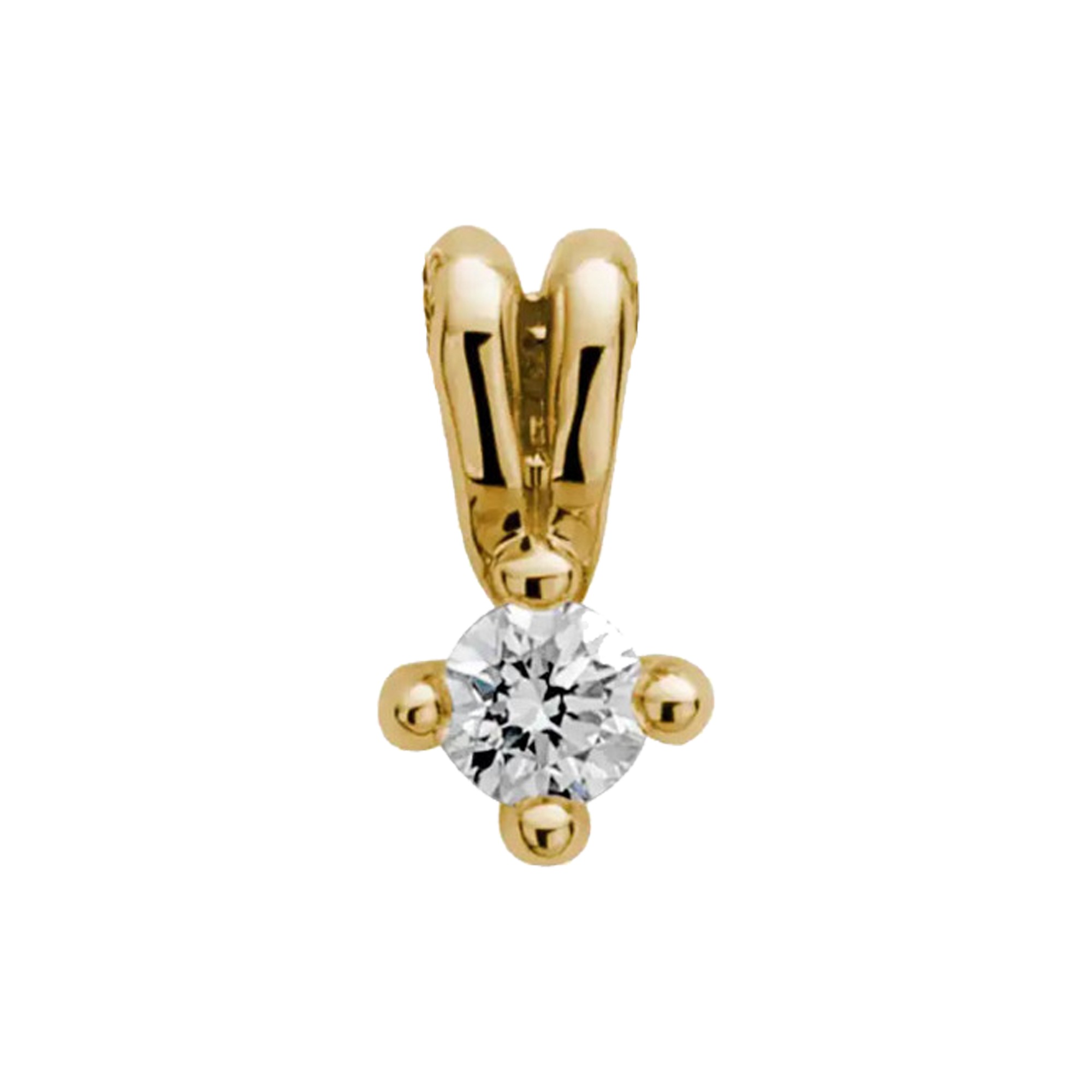 LYOMI Kette mit Anhänger »585/- Gelbgold 1 synth. Diam. 0,15 ct.«