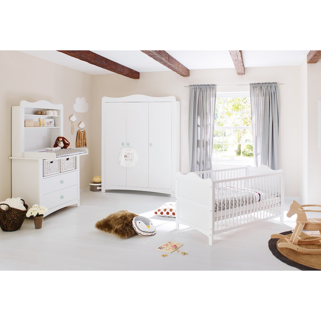 Pinolino® Babyzimmer-Komplettset »Florentina«, (Set, 4 St., Kinderbett, Wickelkommode, Regalaufsatz, Kleiderschrank)