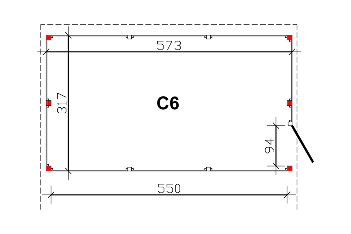 Skanholz Carport-Geräteraum »Abstellraum C6«, aus Profilschalung