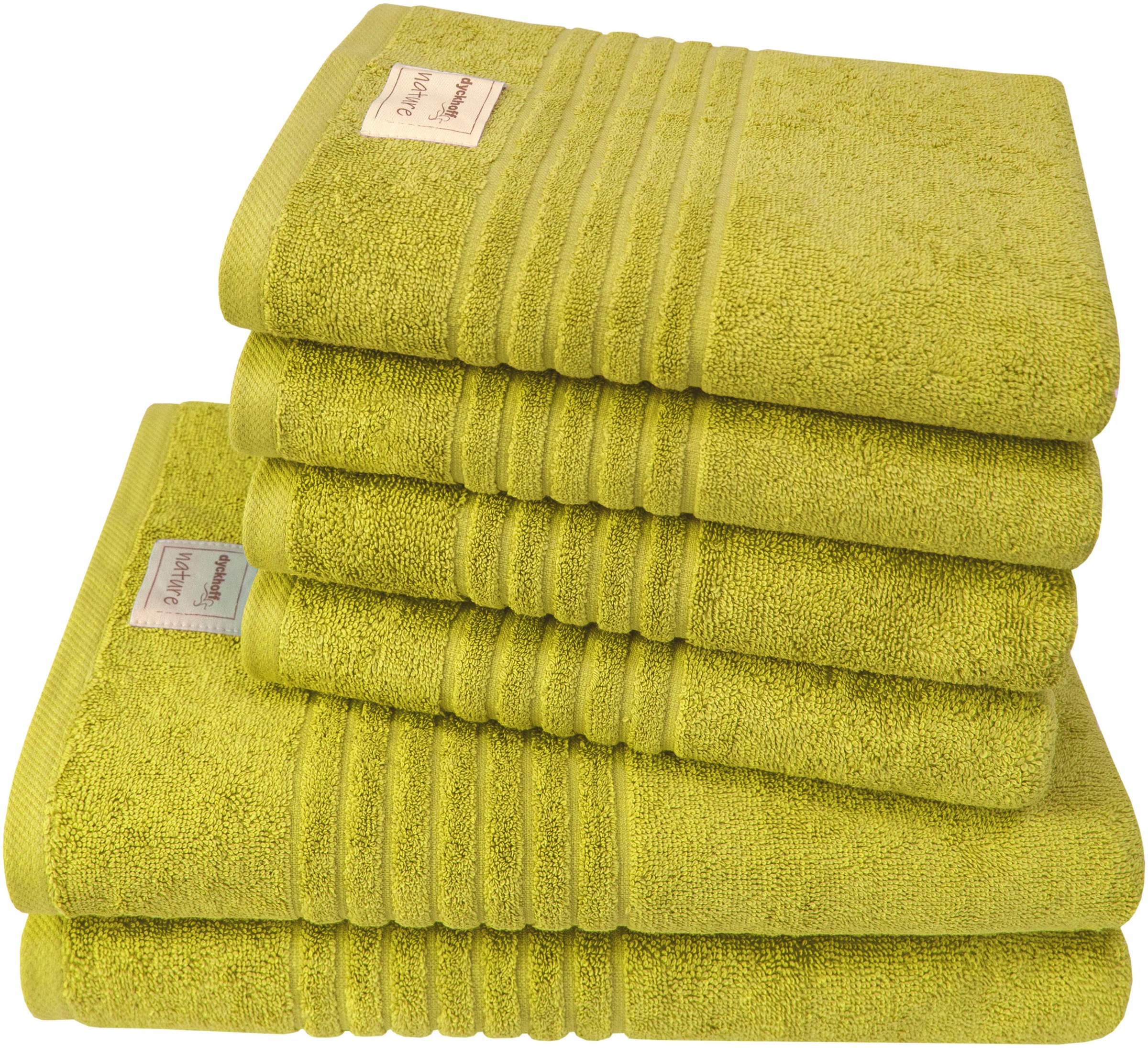 Dyckhoff Handtuch Set "Nature", (Set, 6 St., 2 Badetücher (70x140 cm)-4 Handtücher (50x100 cm), im 3er oder 6er Set erhä