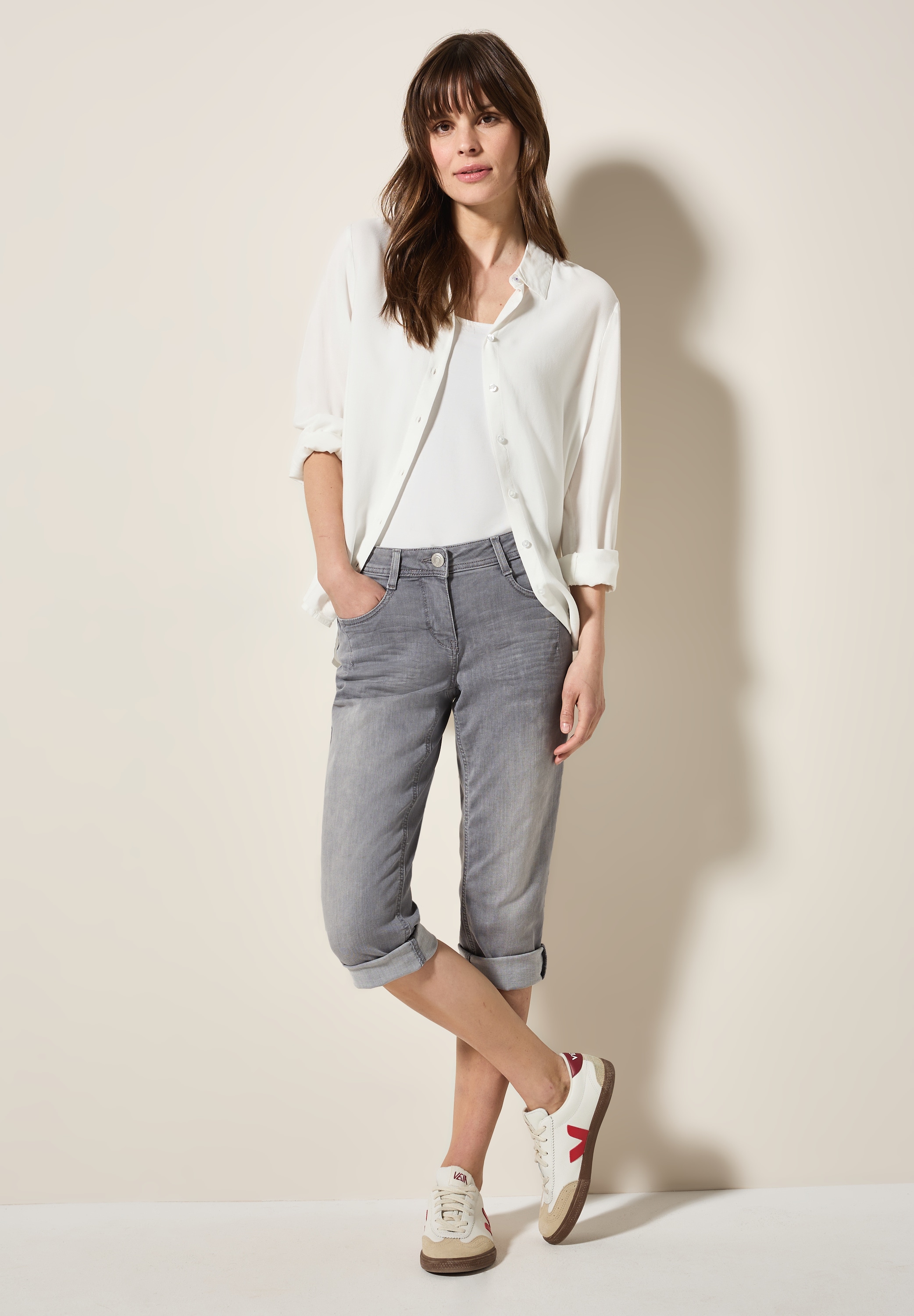 Cecil Slim-fit-Jeans, mit hellgrauer Waschung