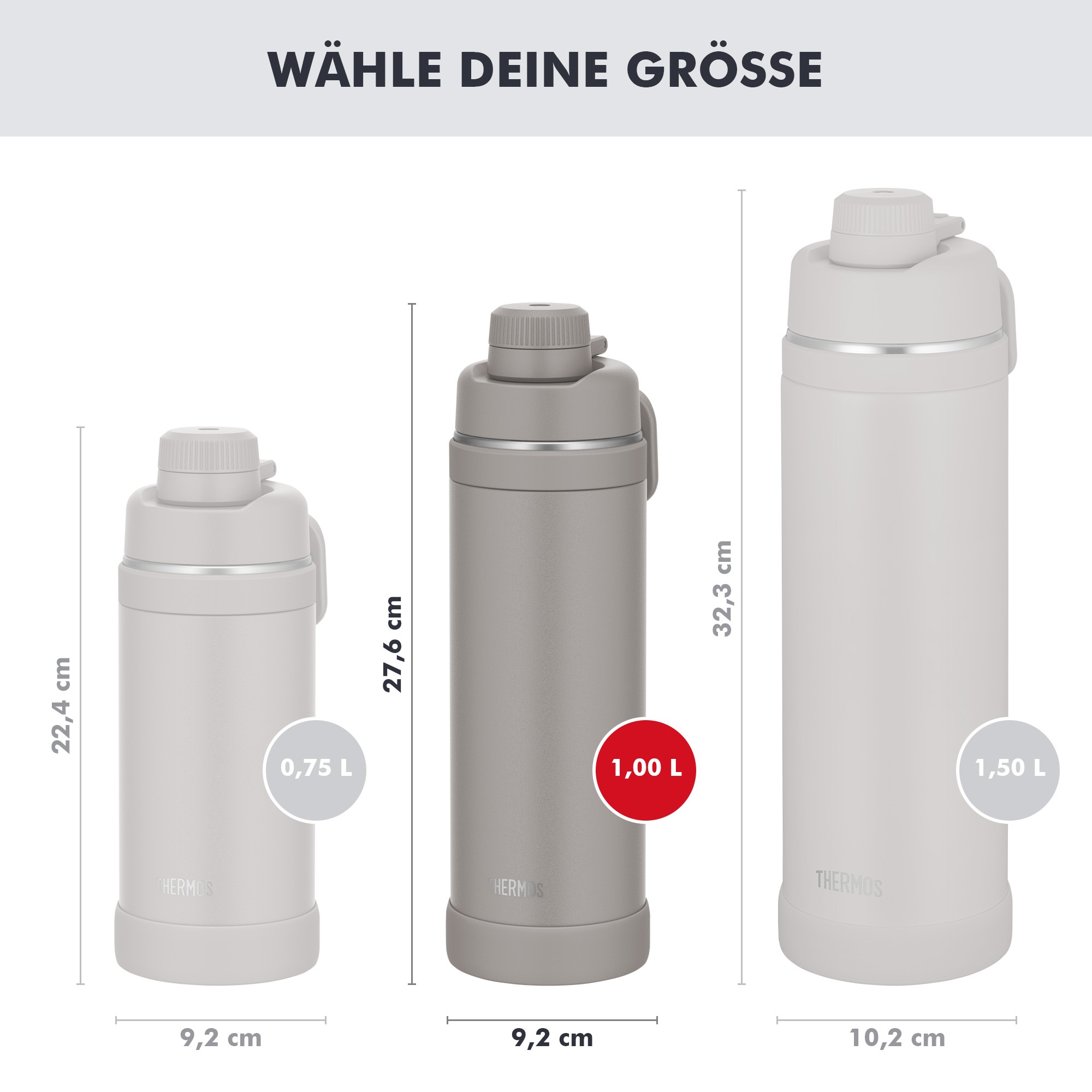 THERMOS Isolierflasche »ULTRALIGHT MAX BOTTLE, doppelwandiger Edelstahl, spülmaschinenfest« 1,00 l, 24h kalt & 12h heiß, mit Tragegriff und Trinköffnung