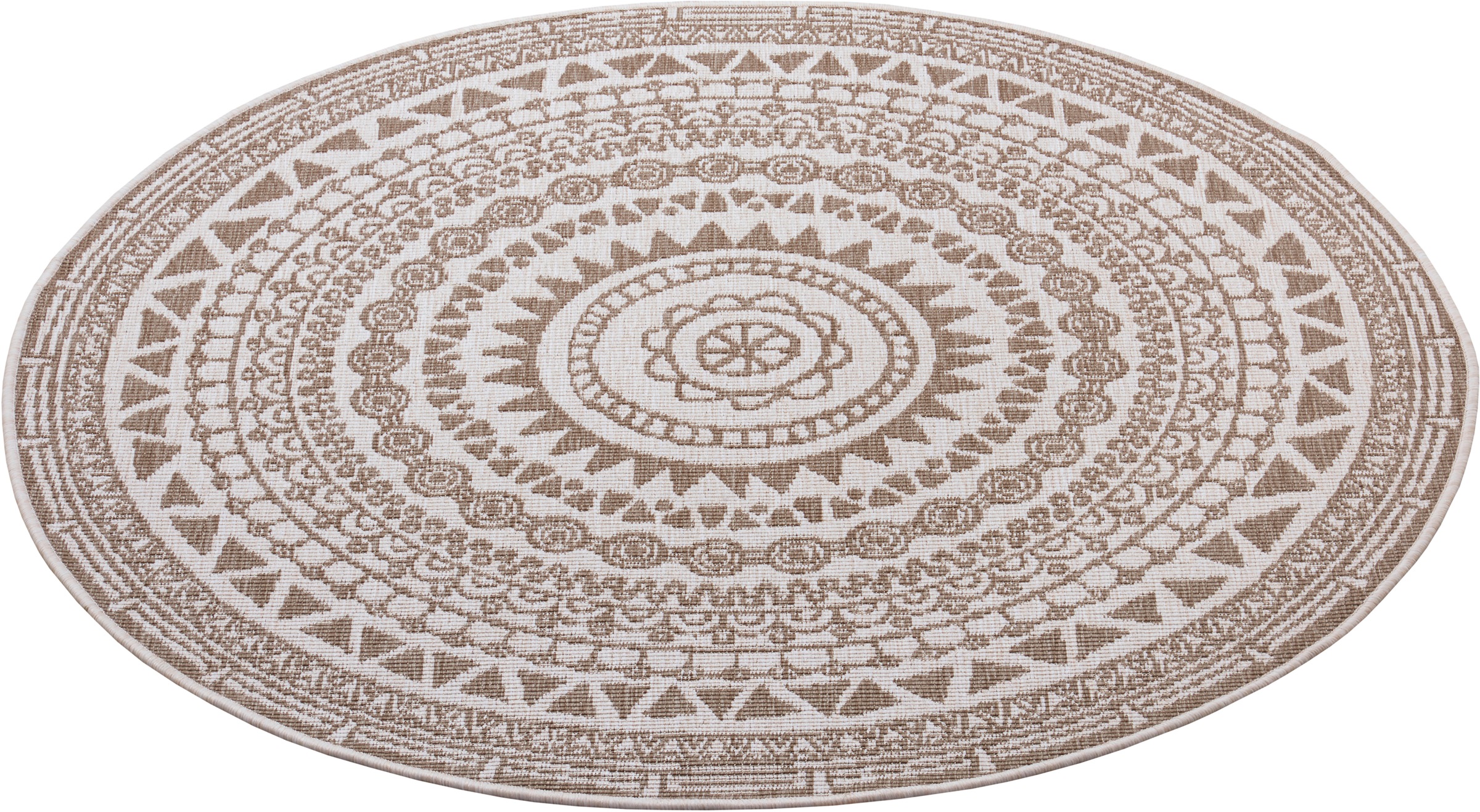 NORTHRUGS Teppich »Coron«, rund, 5 mm Höhe, In-& Outdoor, Wetterfest, Balkon, Garten, Wohnzimmer, Wasserfest